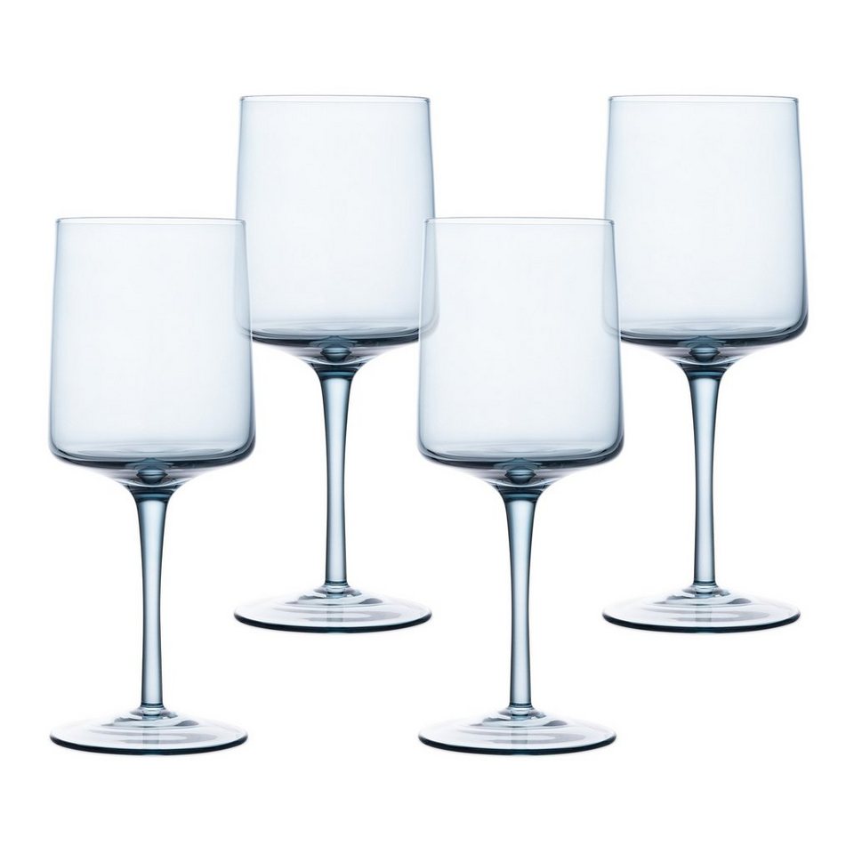 Navaris Weinglas, Glas, Blau getönte Weingläser 4er-Set - Farbige  Weingläser mit Stiel - Stilvolle Design-Glaswaren zum Servieren von Wein  Cocktails Desserts