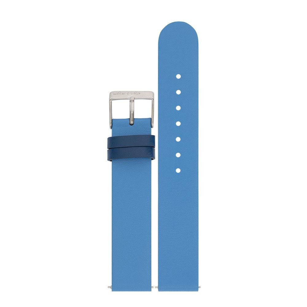 Walter Gropius Uhrenarmband 18mm Leder Blau - SWG 010-03, Easy Relase-System, Edelstahlschließe