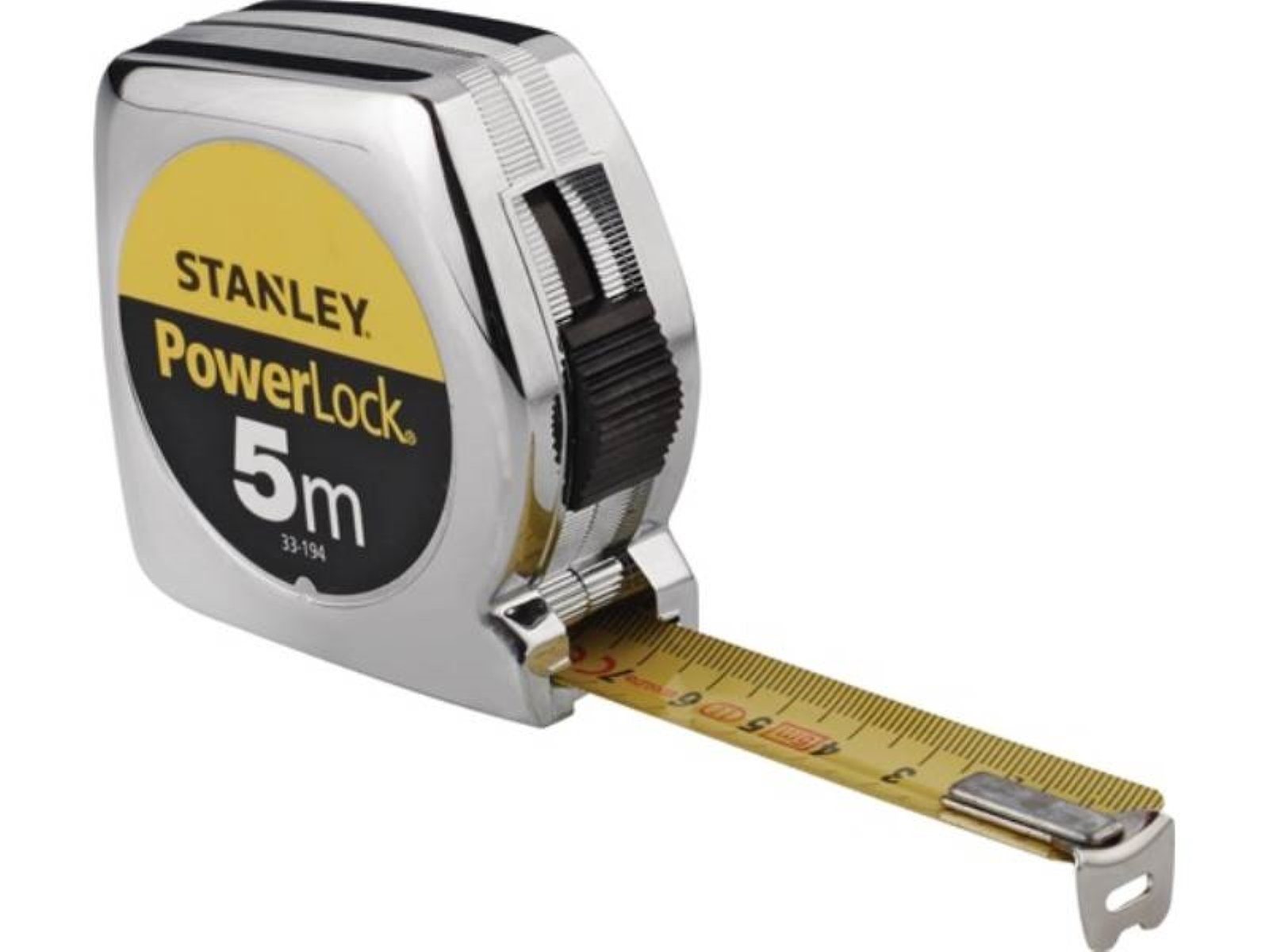 mm/cm S Rollbandmaß PowerLock® STANLEY Ku.Automatic Taschenrollbandmaß EG B.25mm L.8m II