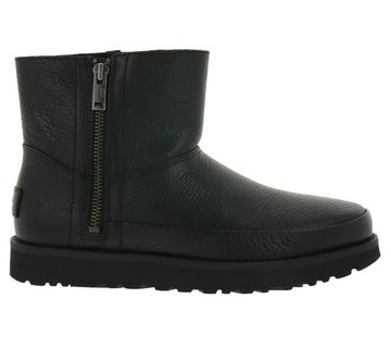 UGG UGG Australia Deconstructed Mini Zip Damen Echtleder Stiefel Boots mit Reißverschluss 1123571 Stiefeletten Schwarz Stiefel