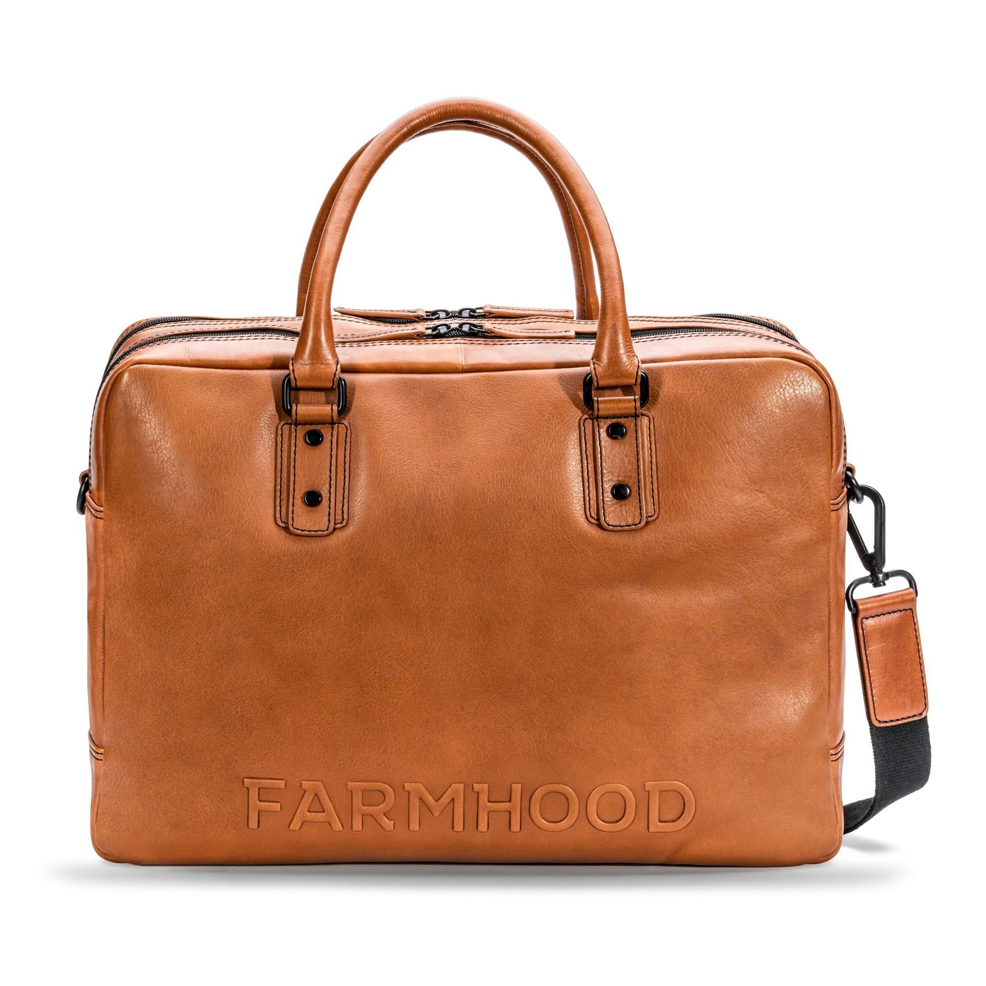 Farmhood Memphis, Aktentasche Leder cognac