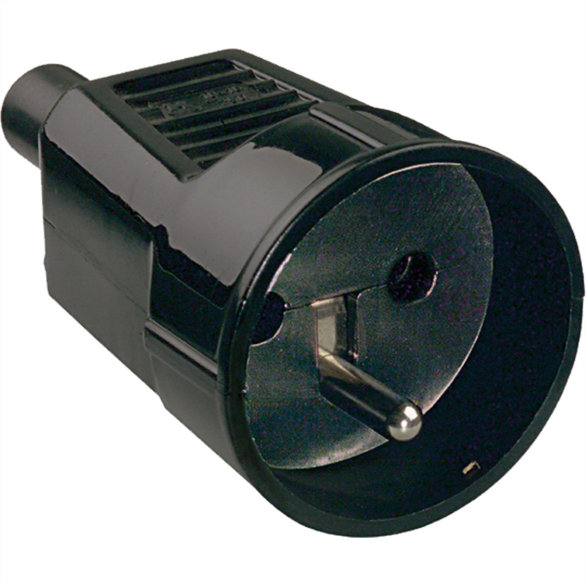 Bachmann Kupplung mit Erdungsstift Stromadapter, 0 cm, Frankreich Knickschutztülle schwarz