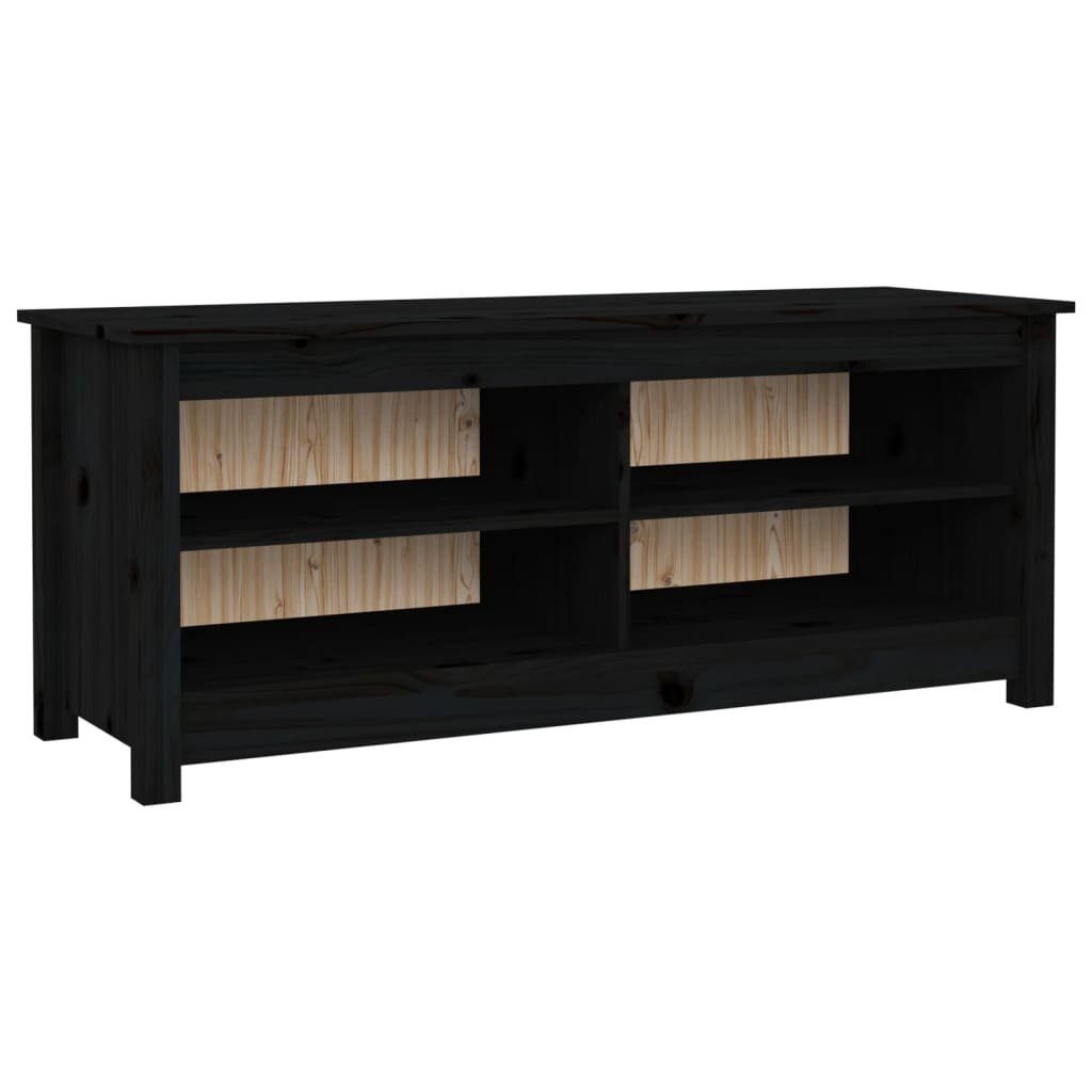 furnicato Schuhbank Schwarz 110x38x45,5 cm Massivholz Kiefer (1-St)