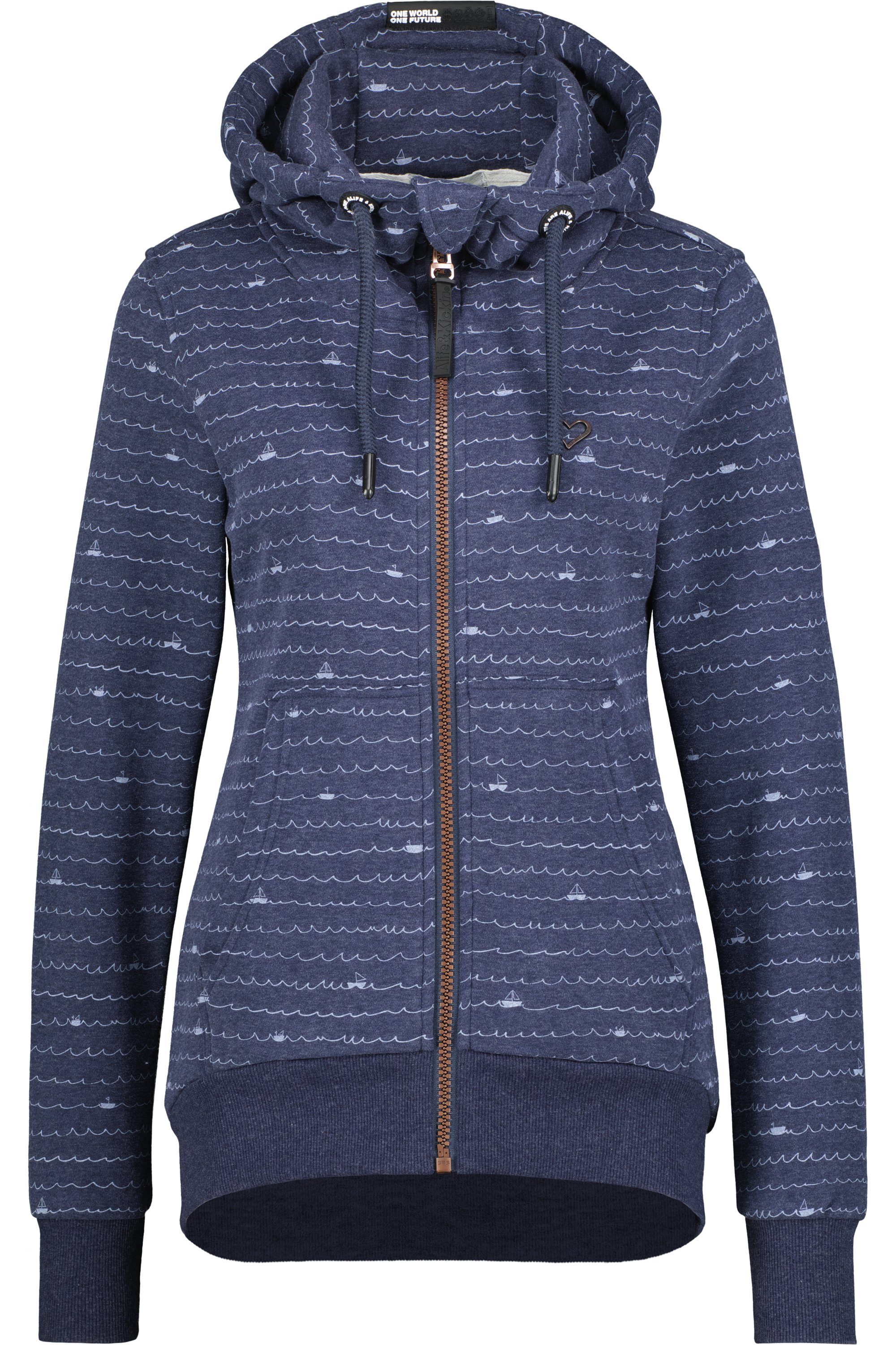 marine & Kapuzensweatjacke, Kapuzensweatjacke YasminAK Kickin Sweatjacke Sweatjacket melange Damen B Alife