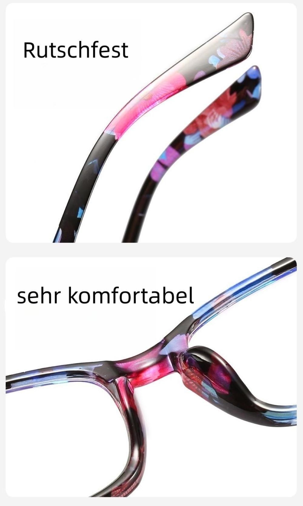 PACIEA Lesebrille Damen Herren Blaulichtfilter Bedruckter Vollrandrahmen Gaming Schutz