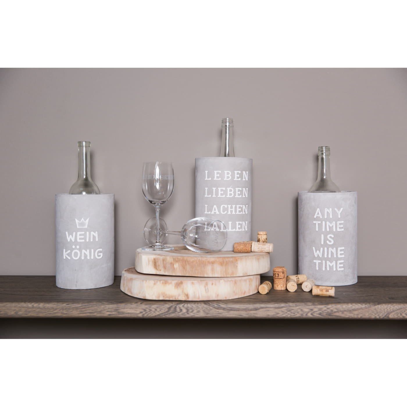 Räder Design Weinkühler Flaschenkühler Getränkekühler "Any time is Wine