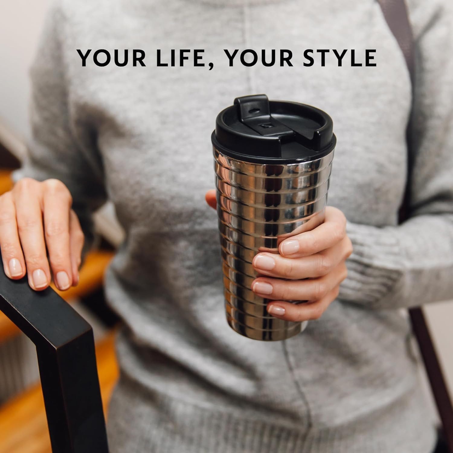 NESPRESSO Thermobecher TOUCH Travel Mug 345ml, Edelstahl Auslaufsicher
