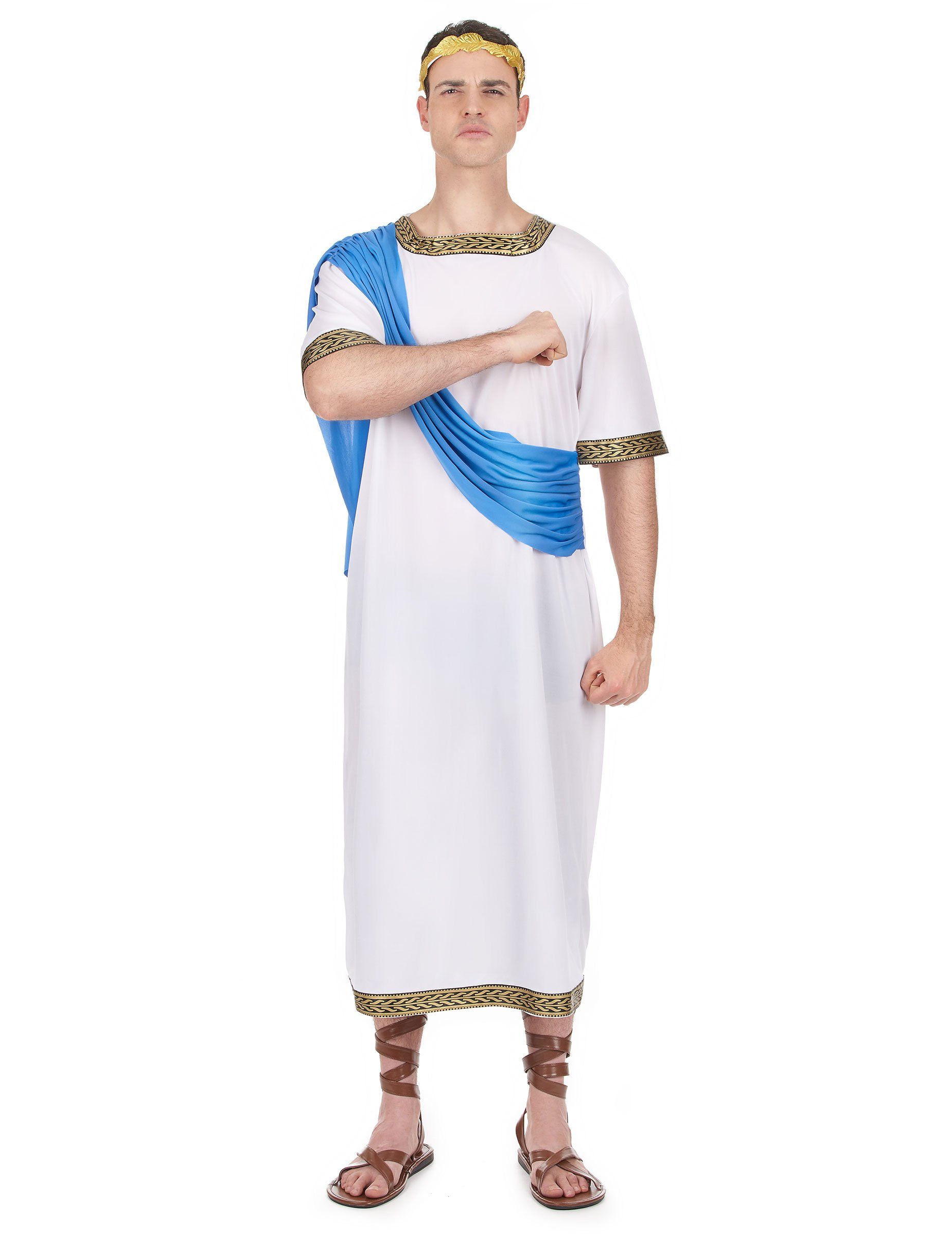 Kostüm Griechischer Gott Herren-Kostüm weiss-blau-gold