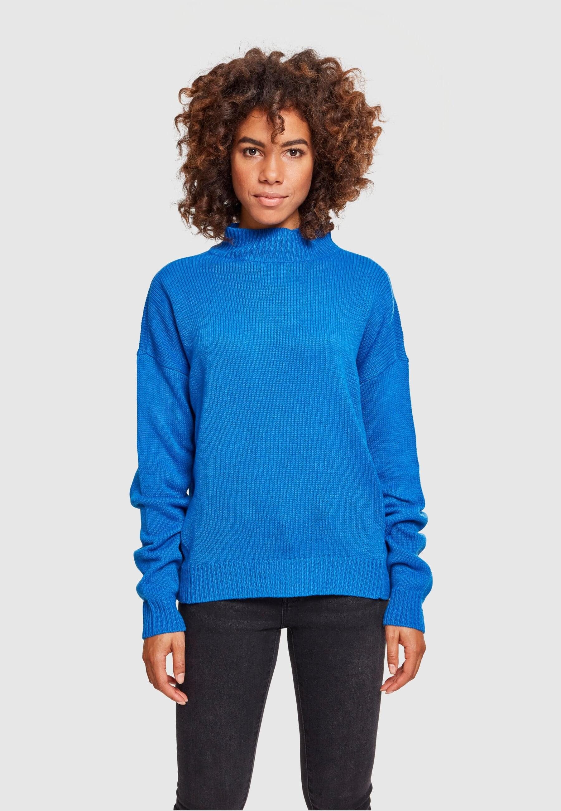 Turtleneck URBAN Kapuzenpullover rightblue Ladies Damen (1-tlg) Oversize Sweater CLASSICS
