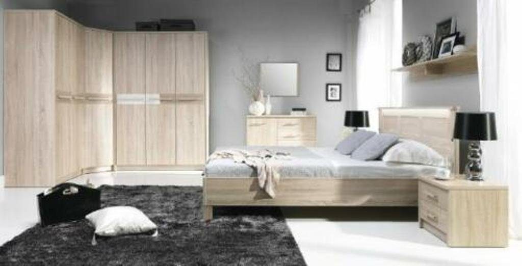 JVmoebel Schlafzimmer-Set, KOMPLETT Bett Kleiderschrank SCHLAFZIMMER SET SCHRANK BETT