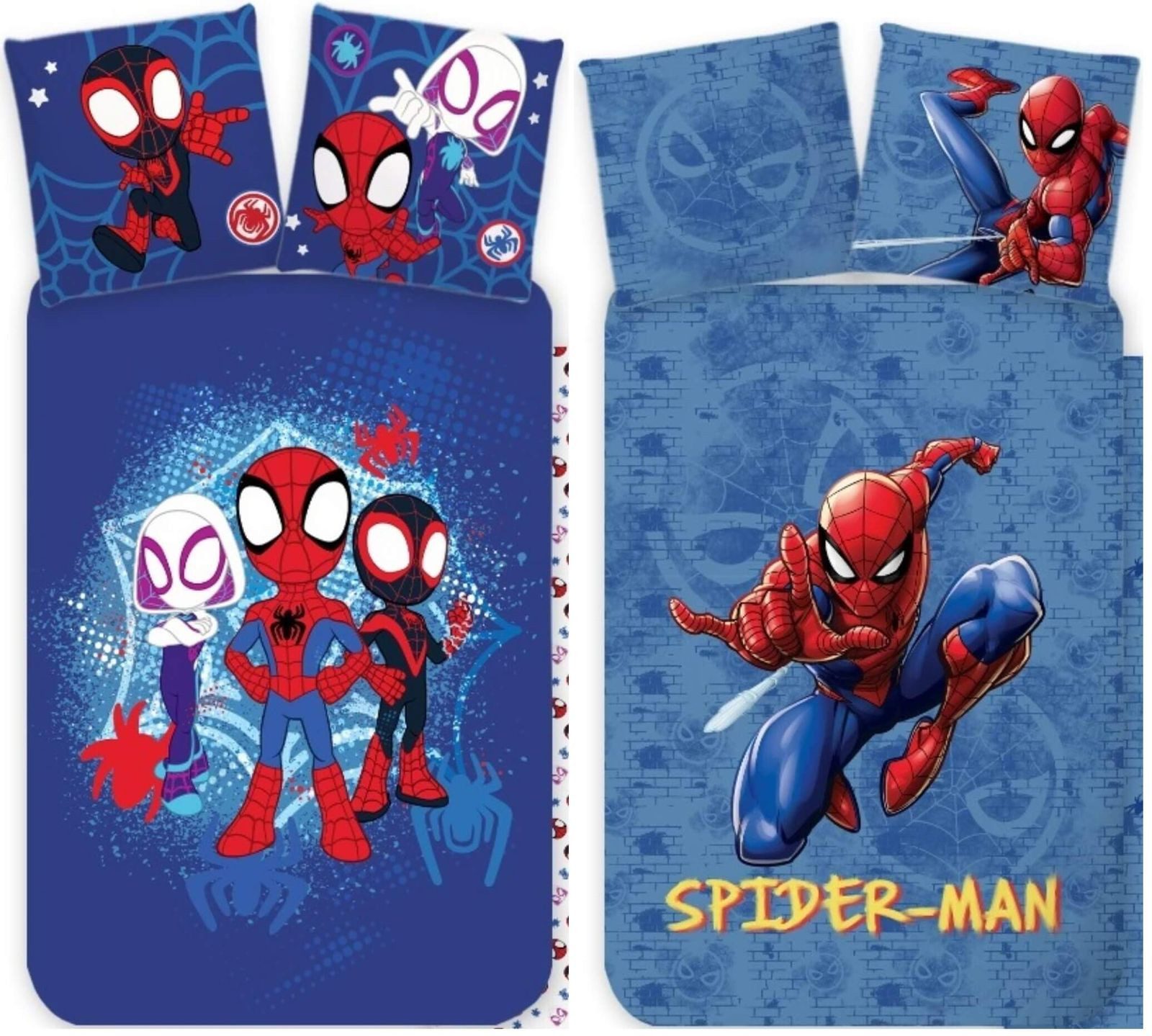 Bettwäsche Spiderman & Spidey - 2 x Wende-Bettwäsche Doppelpack, 135x200 & 80x80