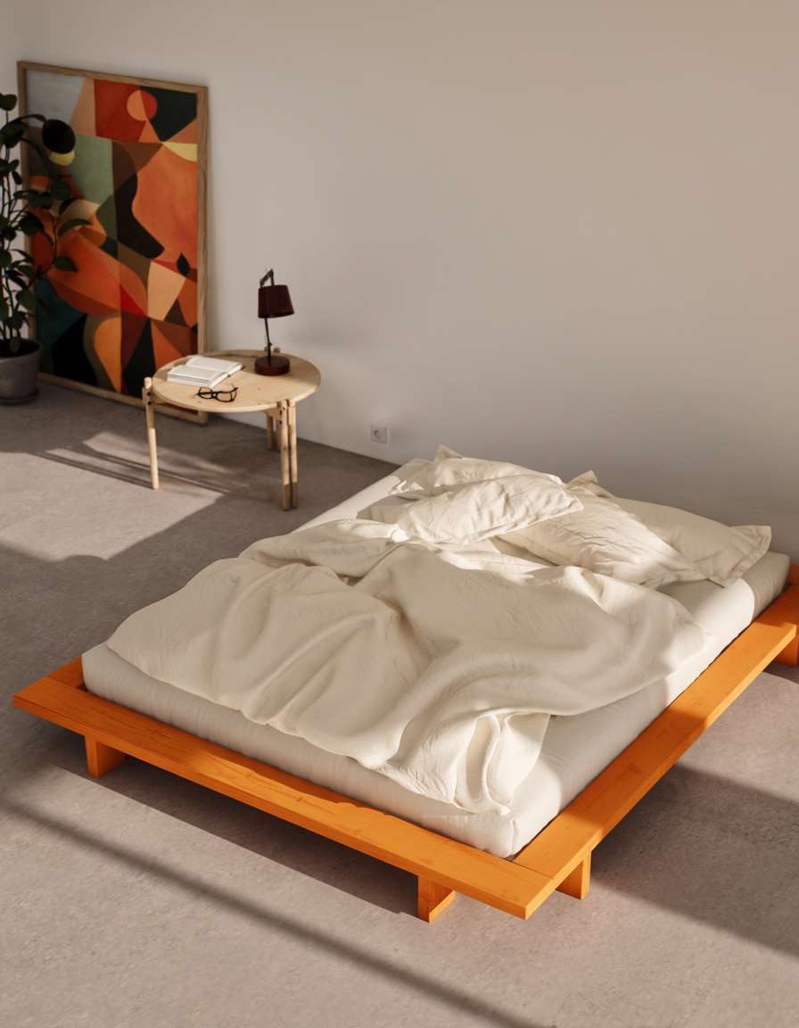 Karup Design Futonbett Bettgestell JAPAN BED Futonbett aus FSC®-zertifiziertem Massivholz (Mit Lattenrost), zeitlos, bequem & in mehreren Farben und Größen erhältlich