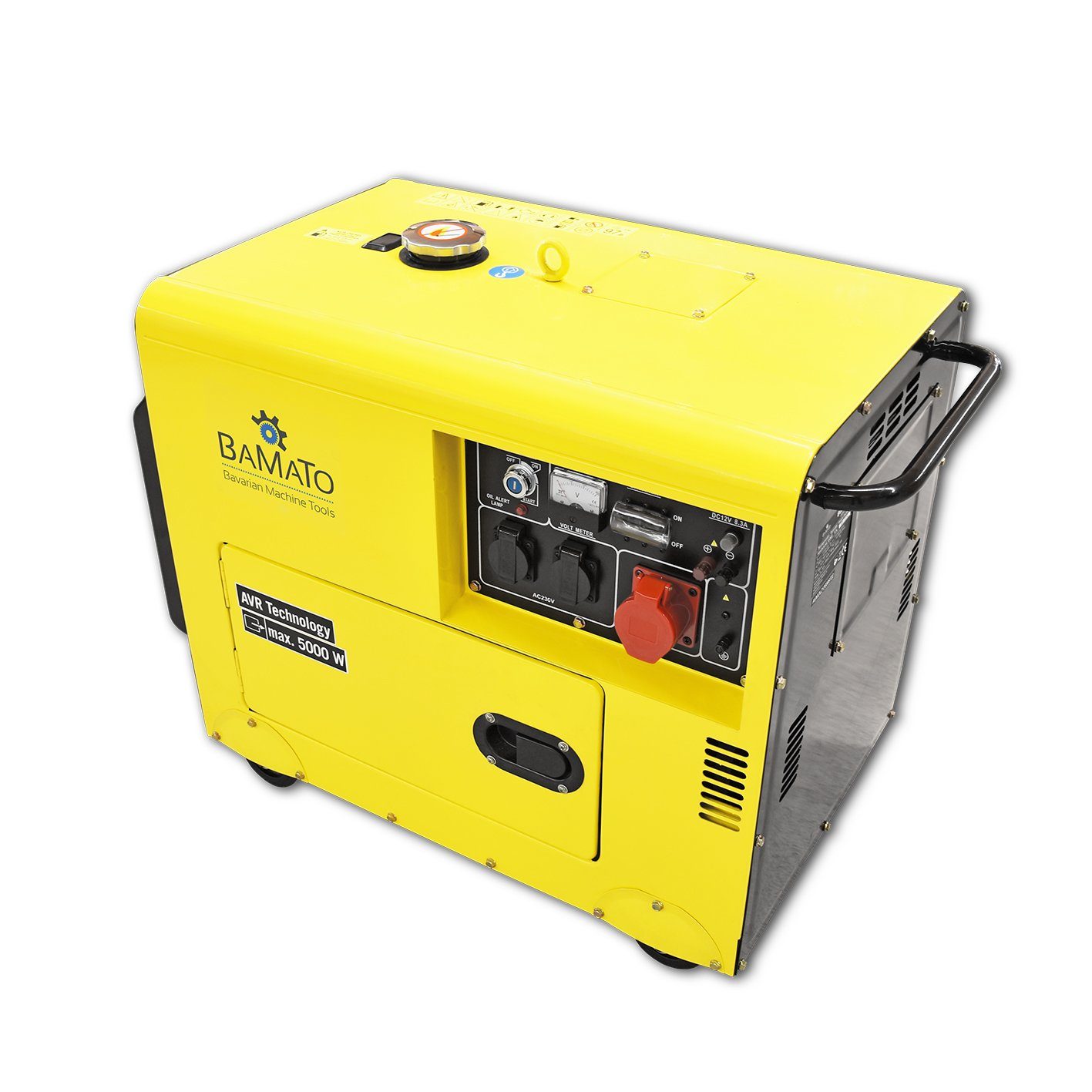 BAMATO Stromerzeuger BGE-5000D, 5 in kW, (1-tlg), AVR Stromgenerator, Fahrwerk, E-Start, Kupferwicklung