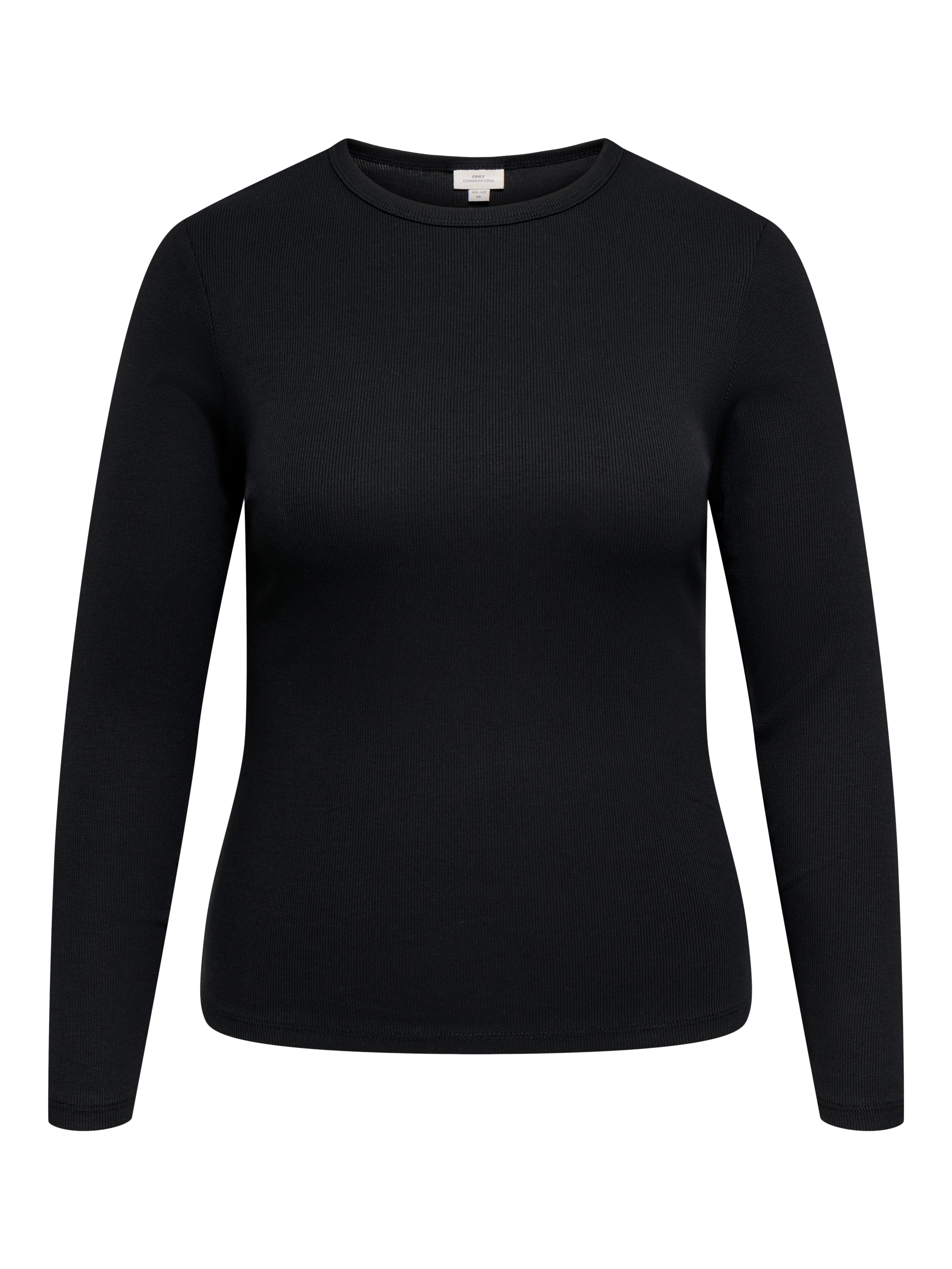 ONLY CARMAKOMA Langarmshirt CARVAL L/S O-NECK TOP JRS NOOS Baumwollmischung, regular fit