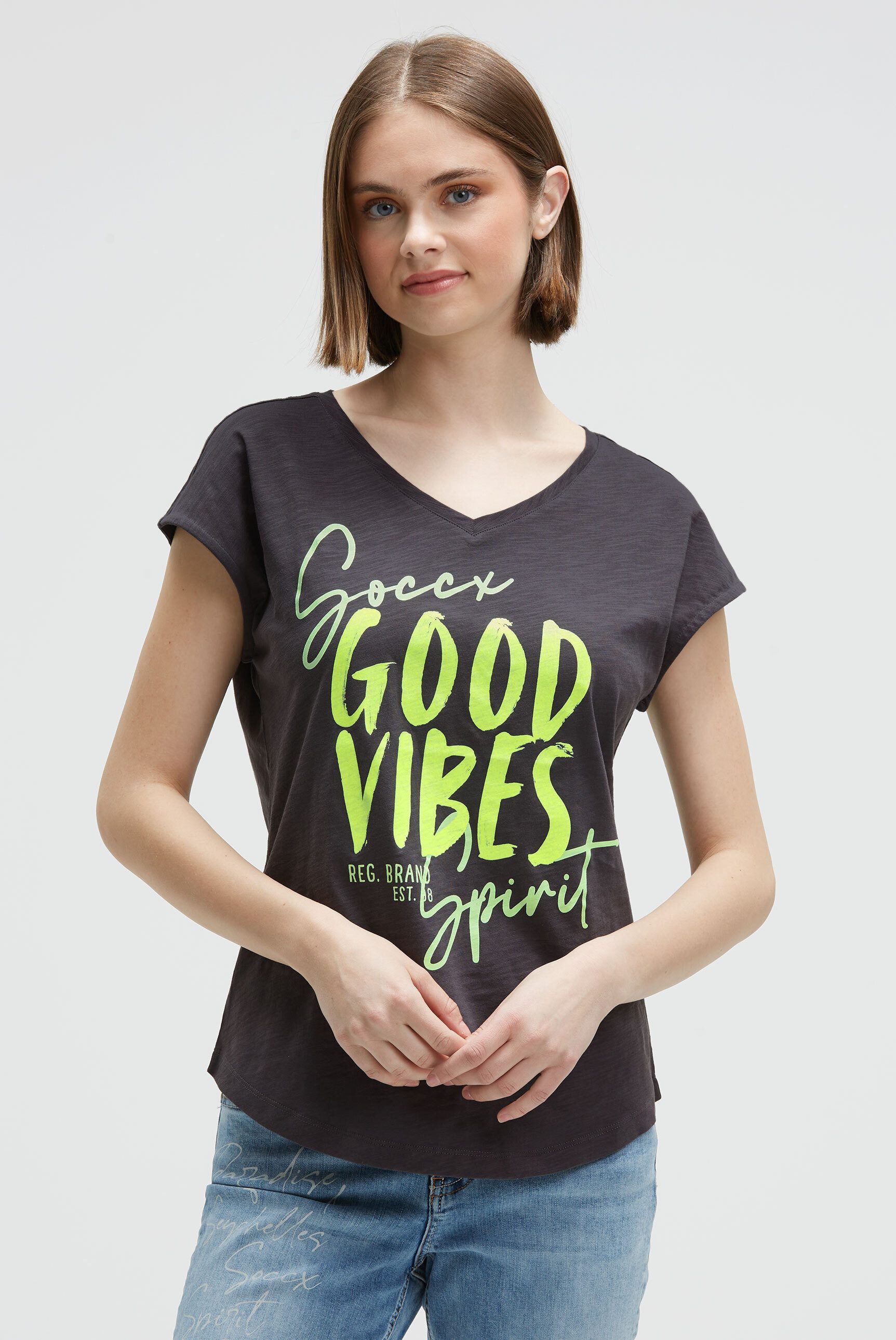 SOCCX V-Shirt mit überschnittenen Schultern