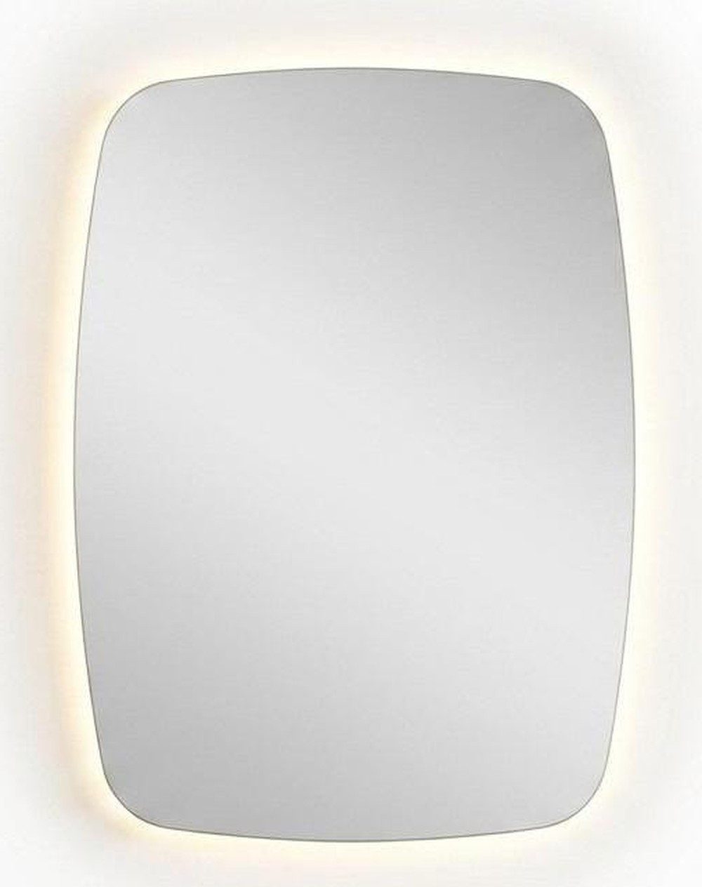 Xlmoebel Dekospiegel Rechteckiger LED-Dekospiegel mit silbernem Metallrahmen, Made in Europa