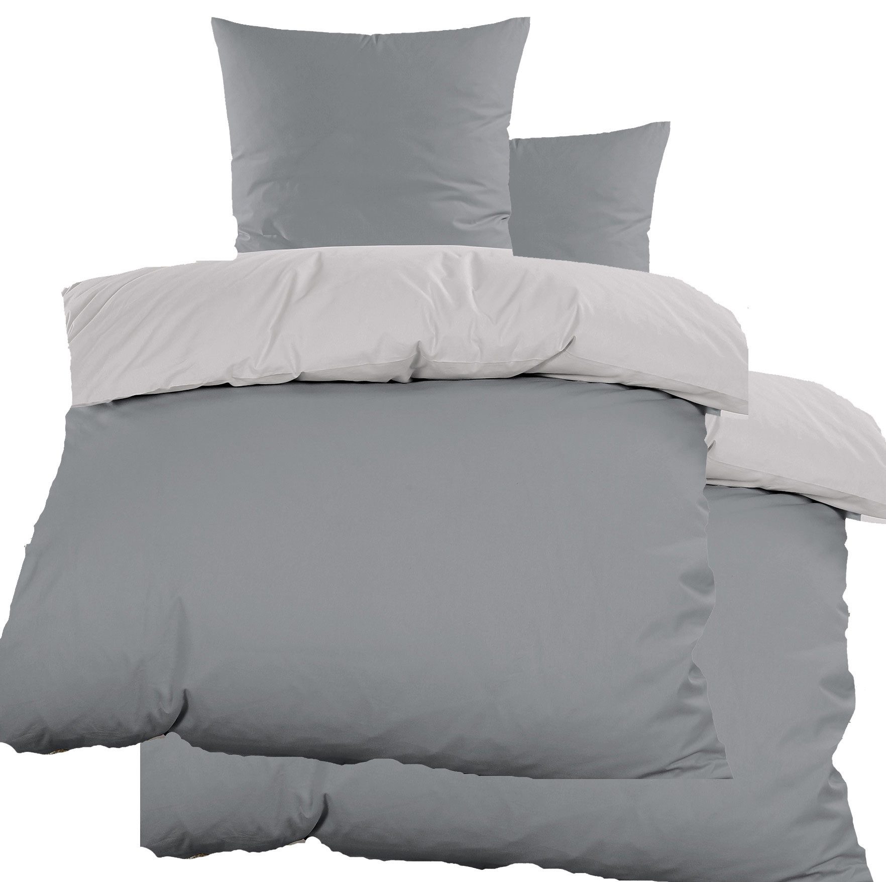 KH-Haushaltshandel Bettwäsche 4tlg. Renforce Wende Bettwäsche 2x(135x200+80 günstig online kaufen