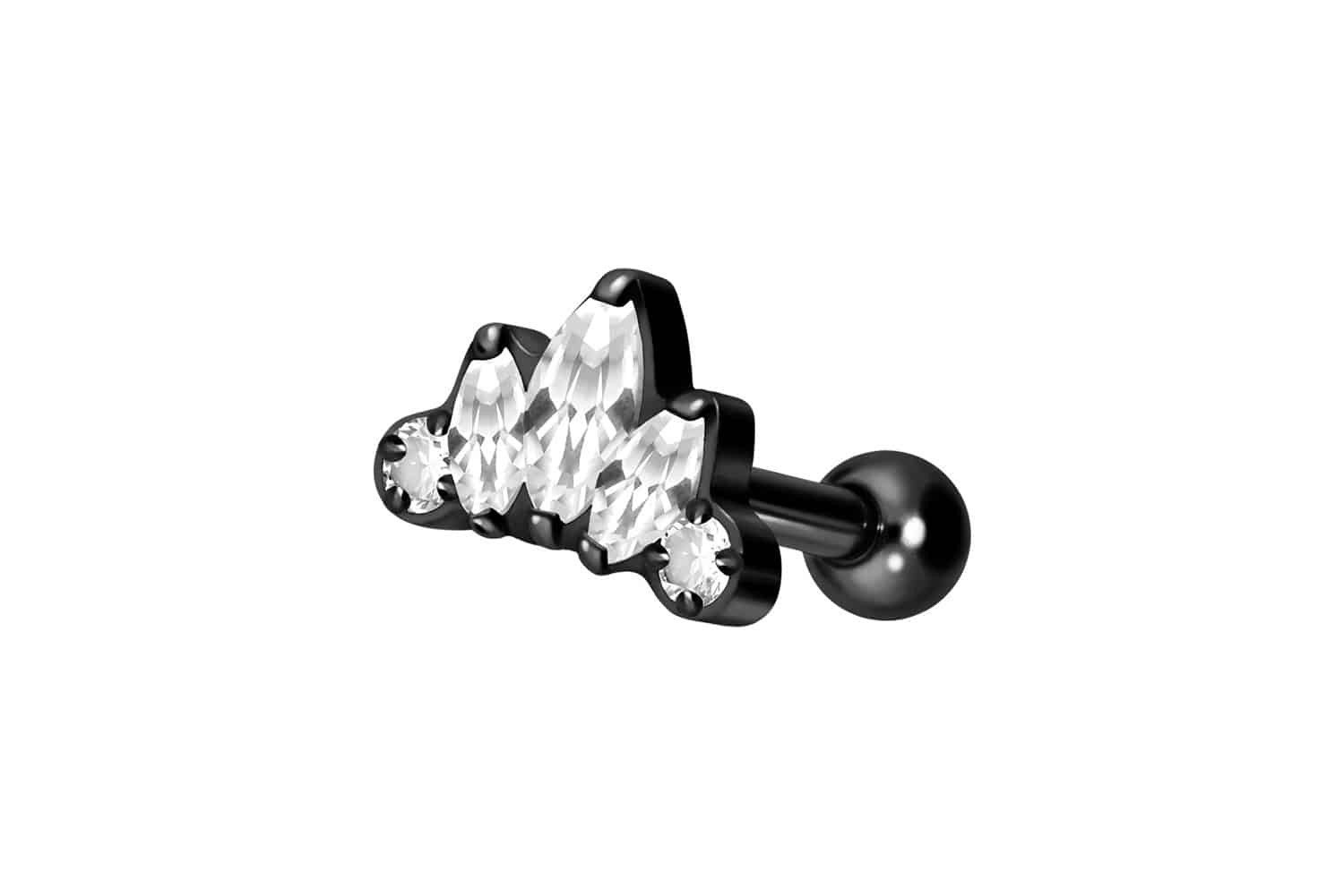Piercing-Set Titan Ohrpiercing mit Innengewinde LOTUSBLÜTE