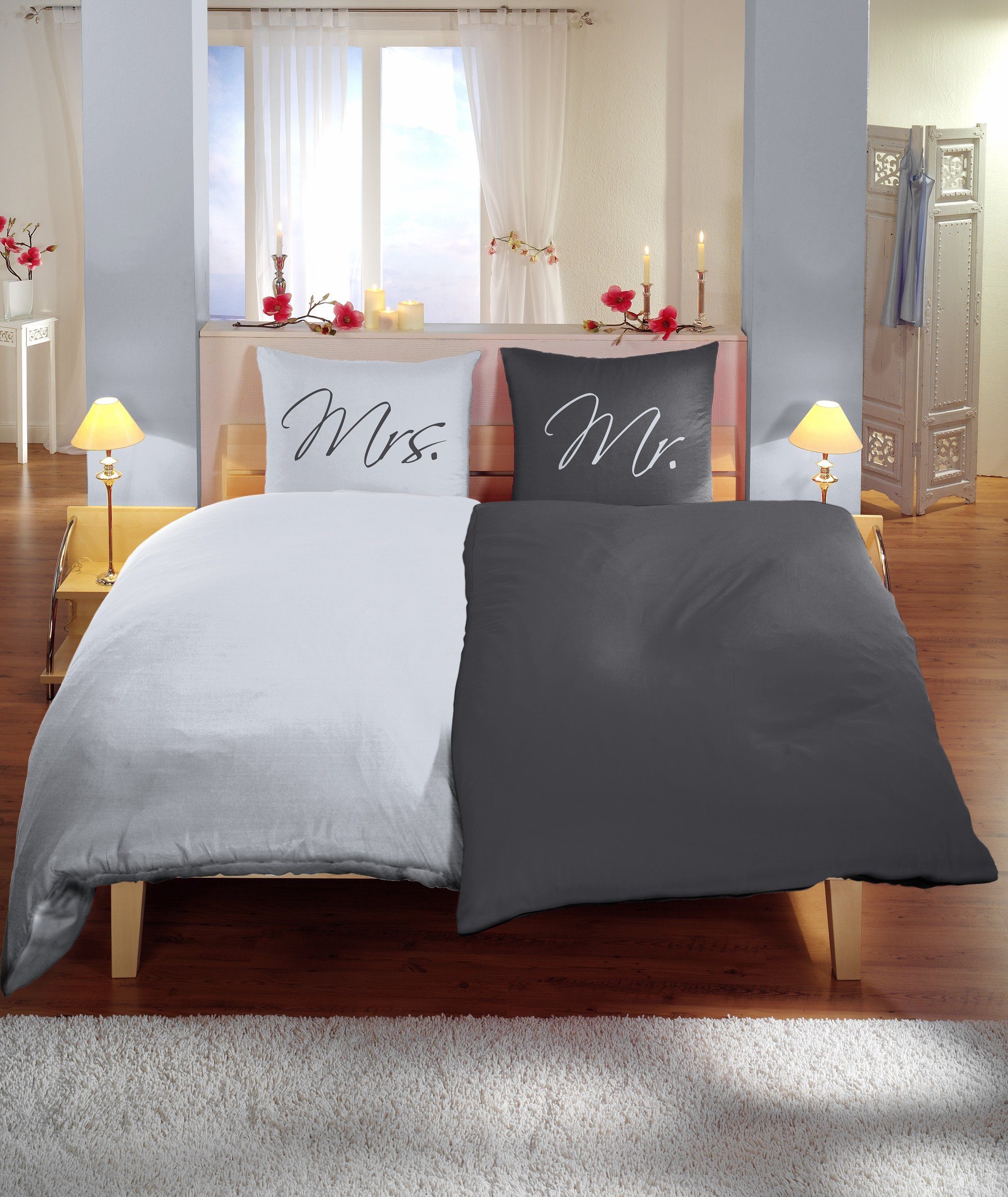One Home Partnerbettwäsche Mr. and Mrs., günstig online kaufen