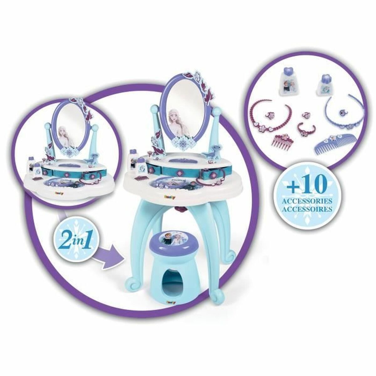 Smoby Kulturbeutel Kinder Schminktisch Beautytisch Smoby Frozen Schminktisch mit Sitzbank