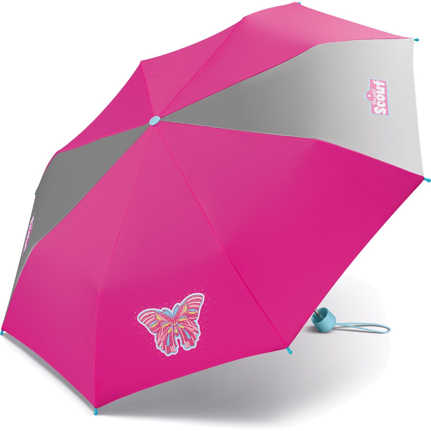 Scout Taschenregenschirm reflektierend Kinderschirm Mini leicht bedruckt, Basic