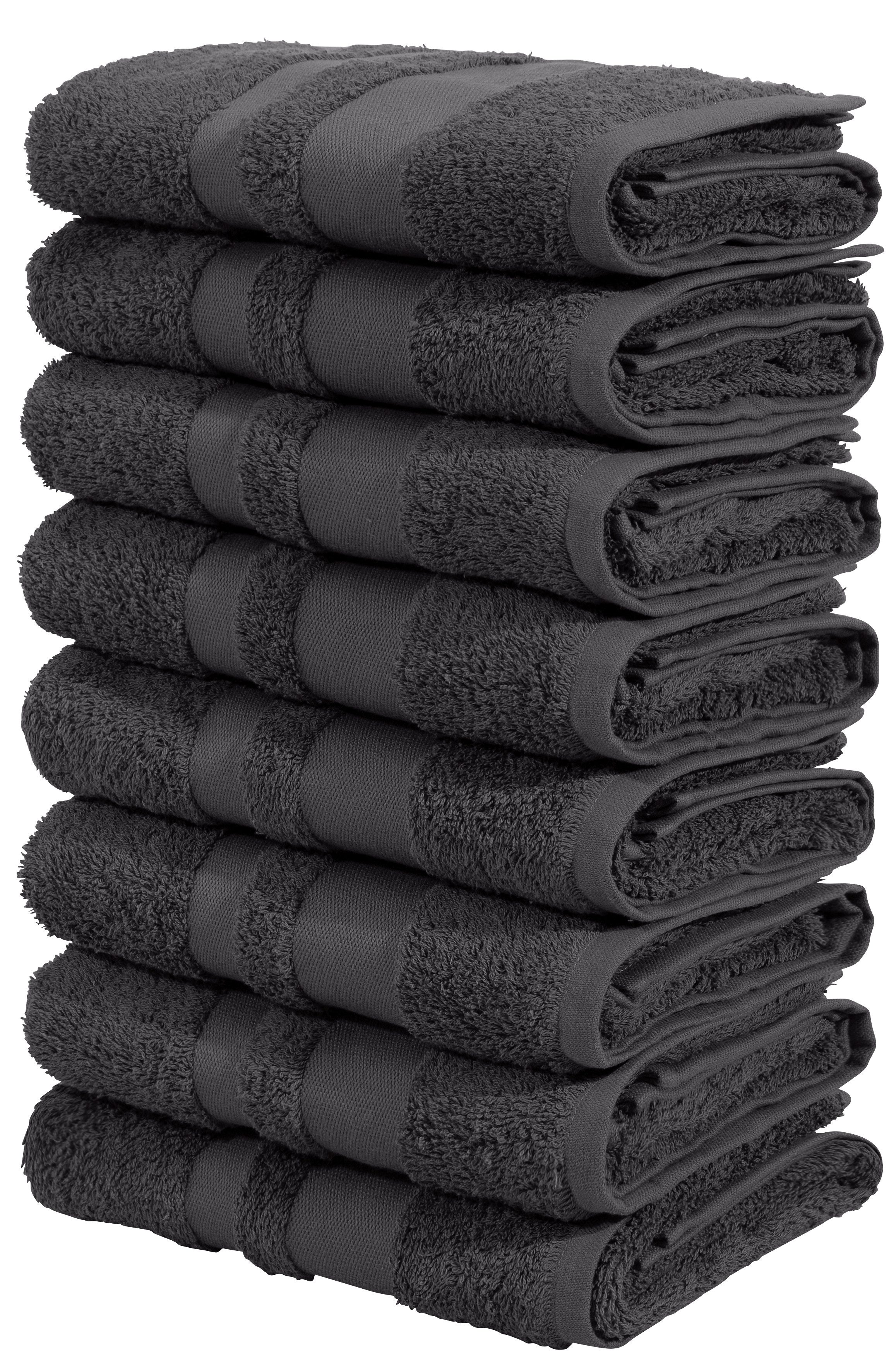 OTTO home Handtücher Vanessa, 8 Handtücher, 50x100cm, in Standard- und Premium-Qualität, Walkfrottee (Set, 8-St), Handtücher mit Bordüre, 100% Baumwolle, einfarbig, weich