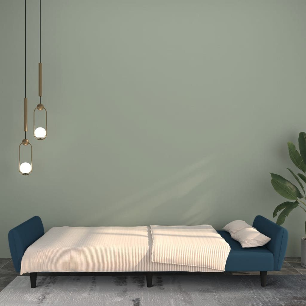 vidaXL Sofa Schlafsofa 2-Sitzer Blau Samt günstig online kaufen