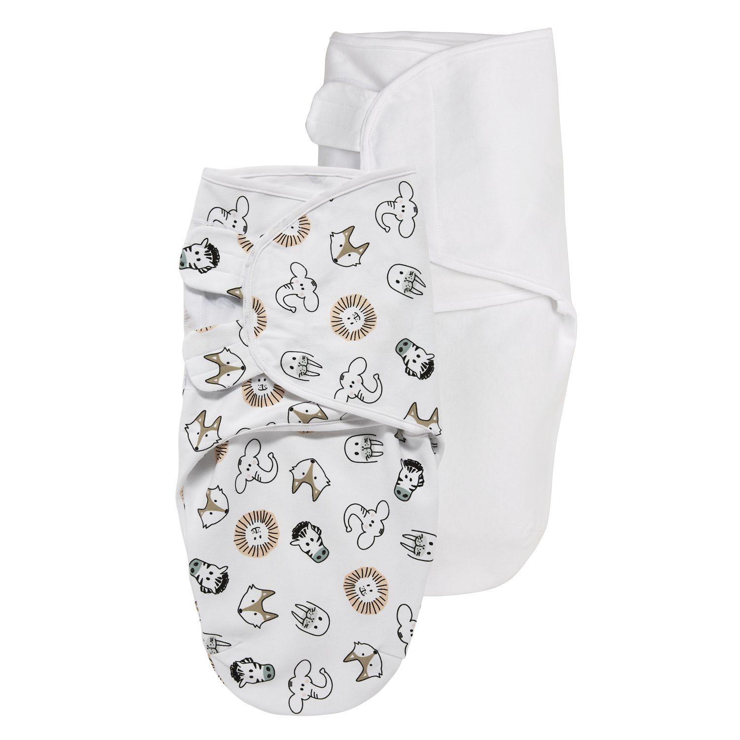 Meyco Baby Pucksack Animal Multicolour (100% Baumwolle, 2 tlg), 0-3 maanden - 2-Pack