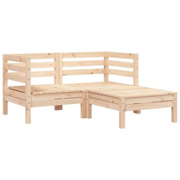 vidaXL Loungesofa Gartensofa 2-Sitzer mit Hocker Massivholz Kiefer, 1 Teile