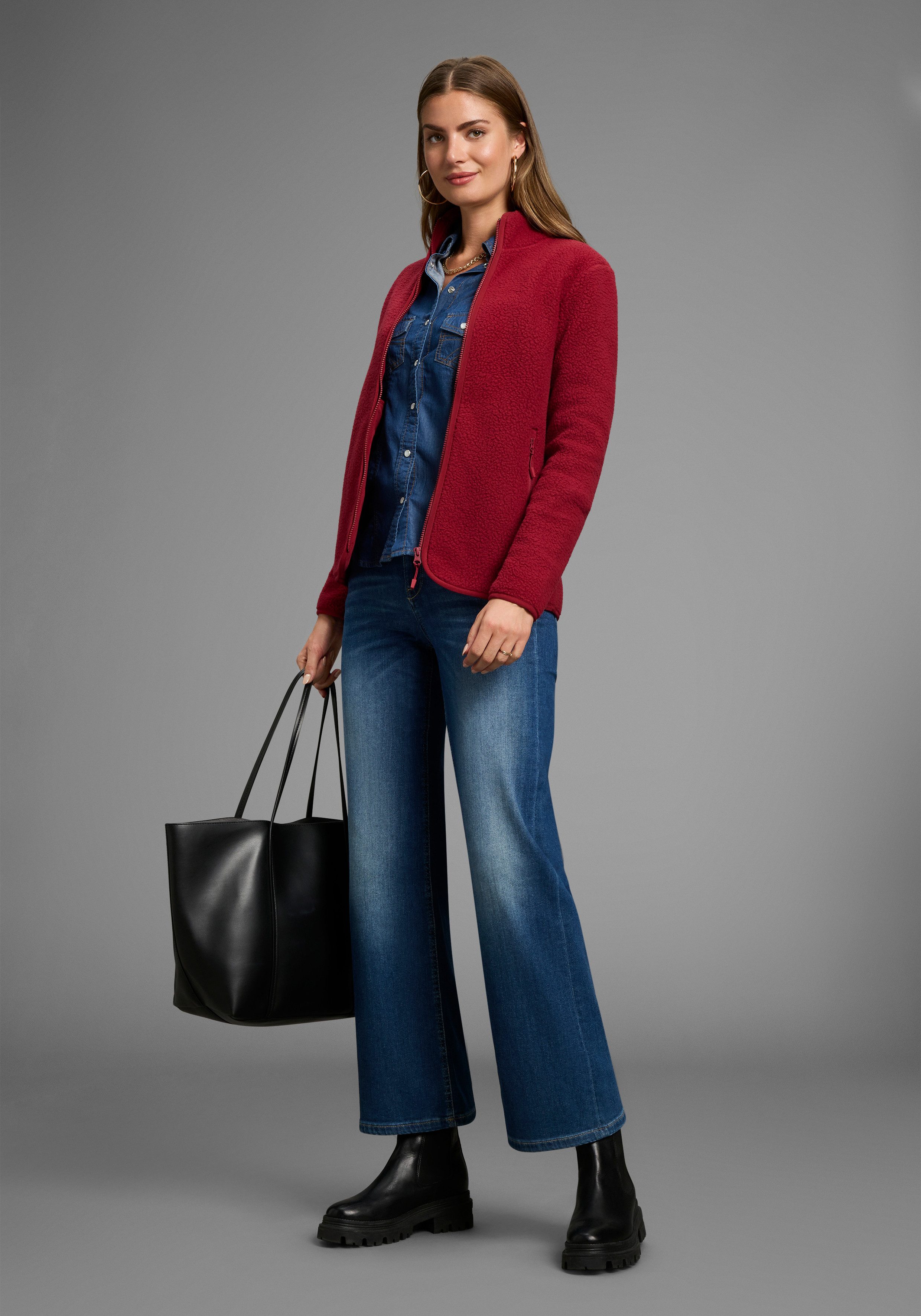 Polarino Fleecejacke aus Teddy-Fleece, Übergangsjacke – Bild 4 von 5