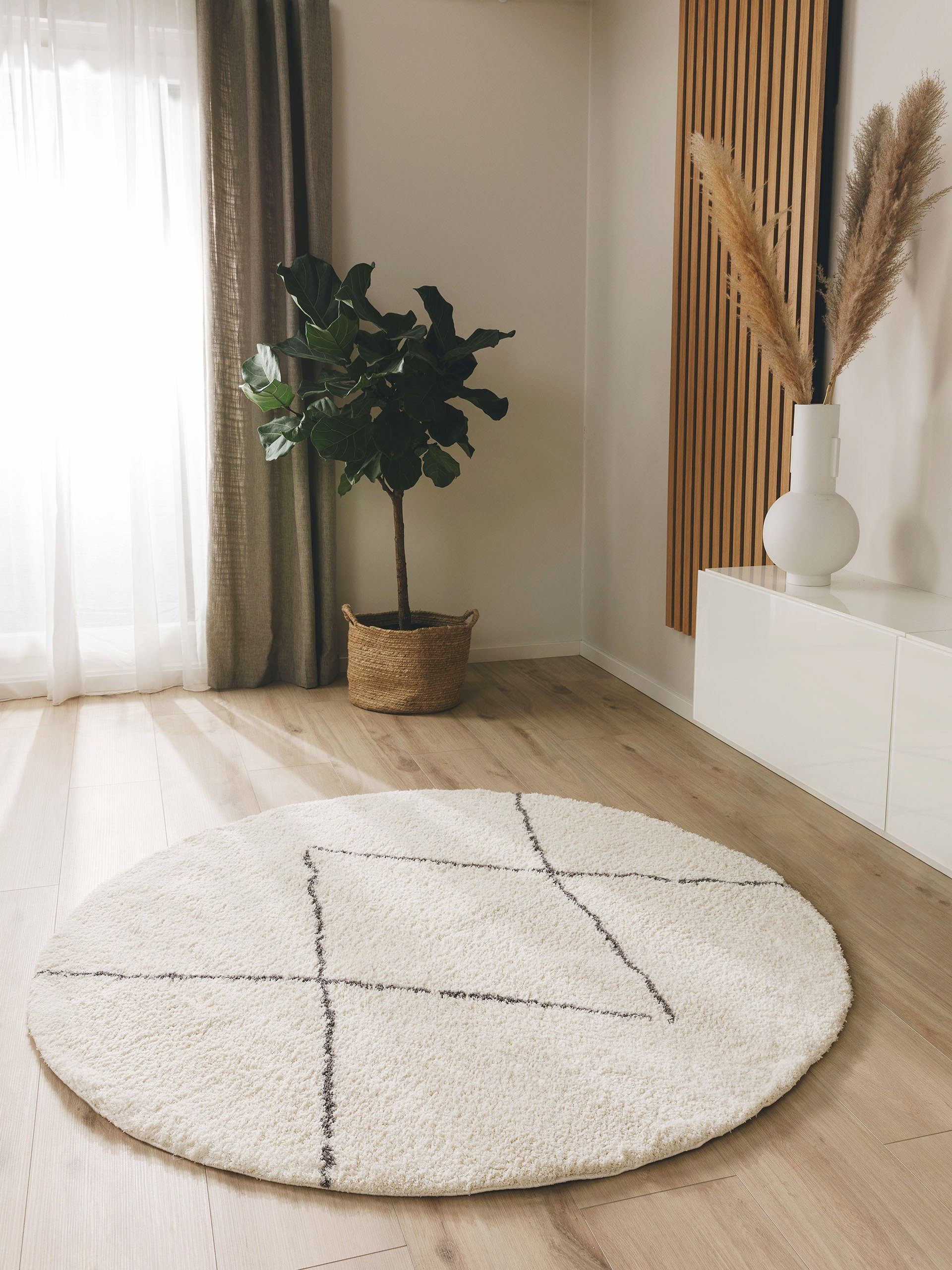 benuta Hochflor-Teppich Benno, rund, Höhe: 21 günstig online kaufen