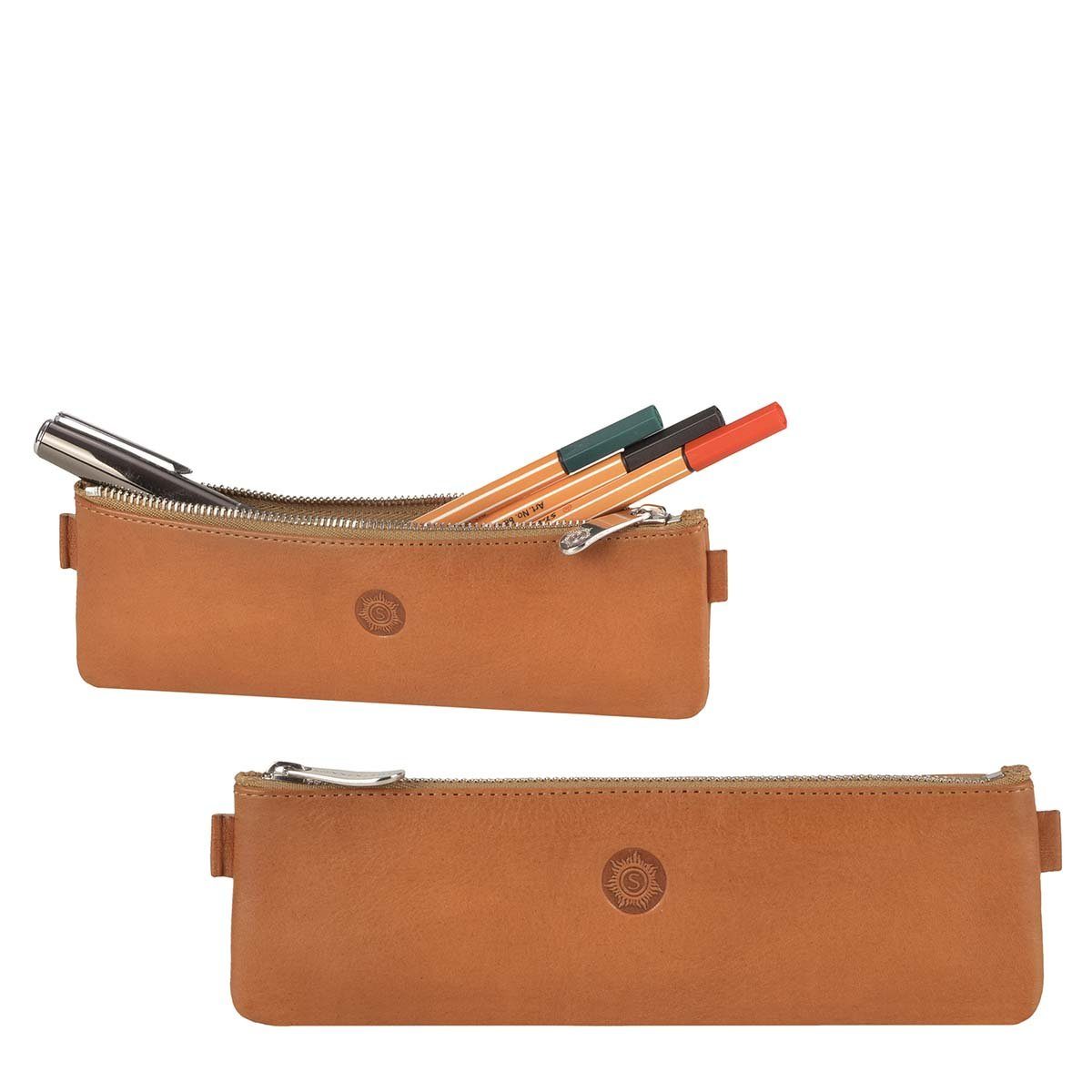 Sonnenleder Schreibgeräteetui Boldt, Stiftetui, Federtasche, süddeutsches Rindleder