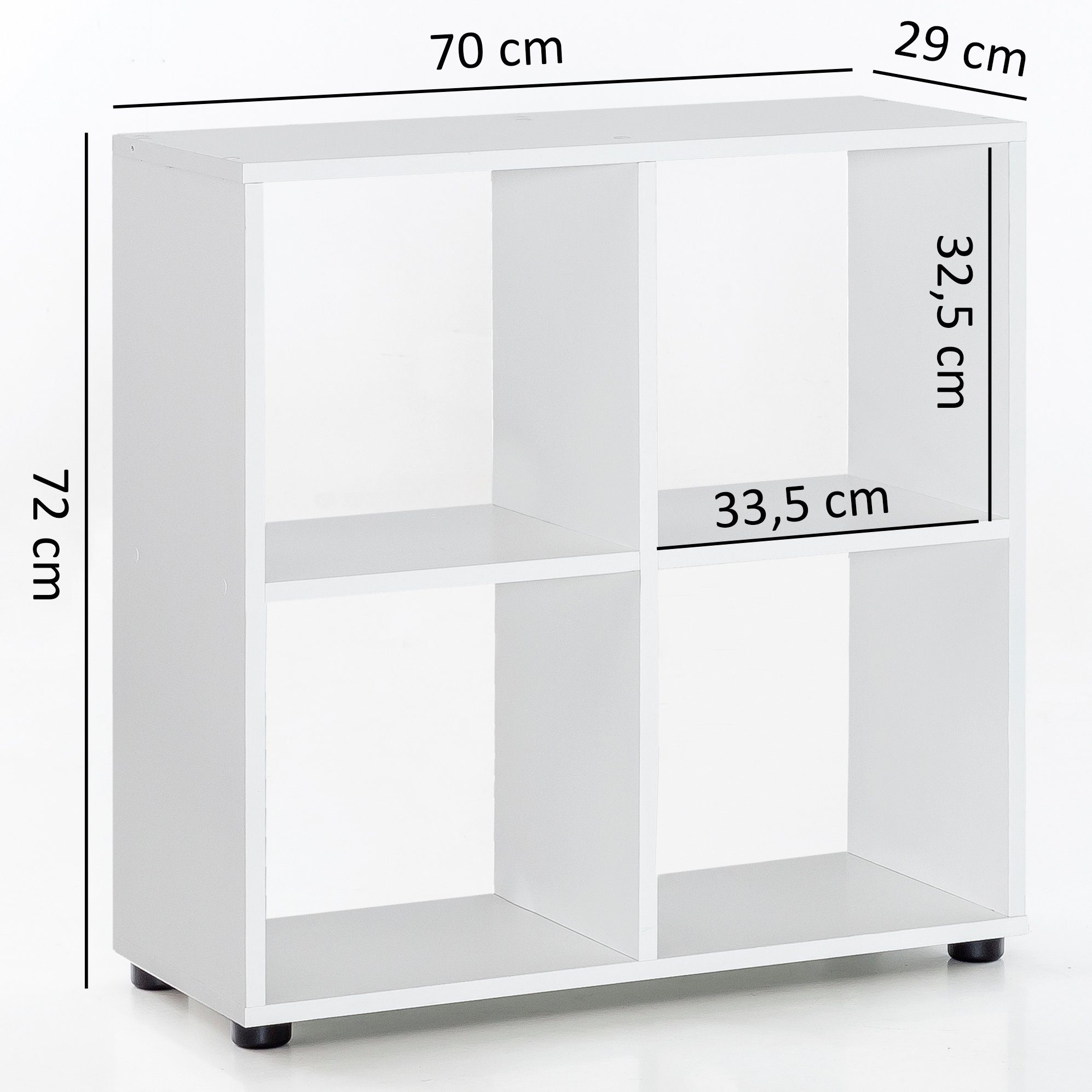 Modernes DESIGN KADIMA Bücherregal mit Oberfläche Wohnregal: 4-fach melaminharzbeschichteter