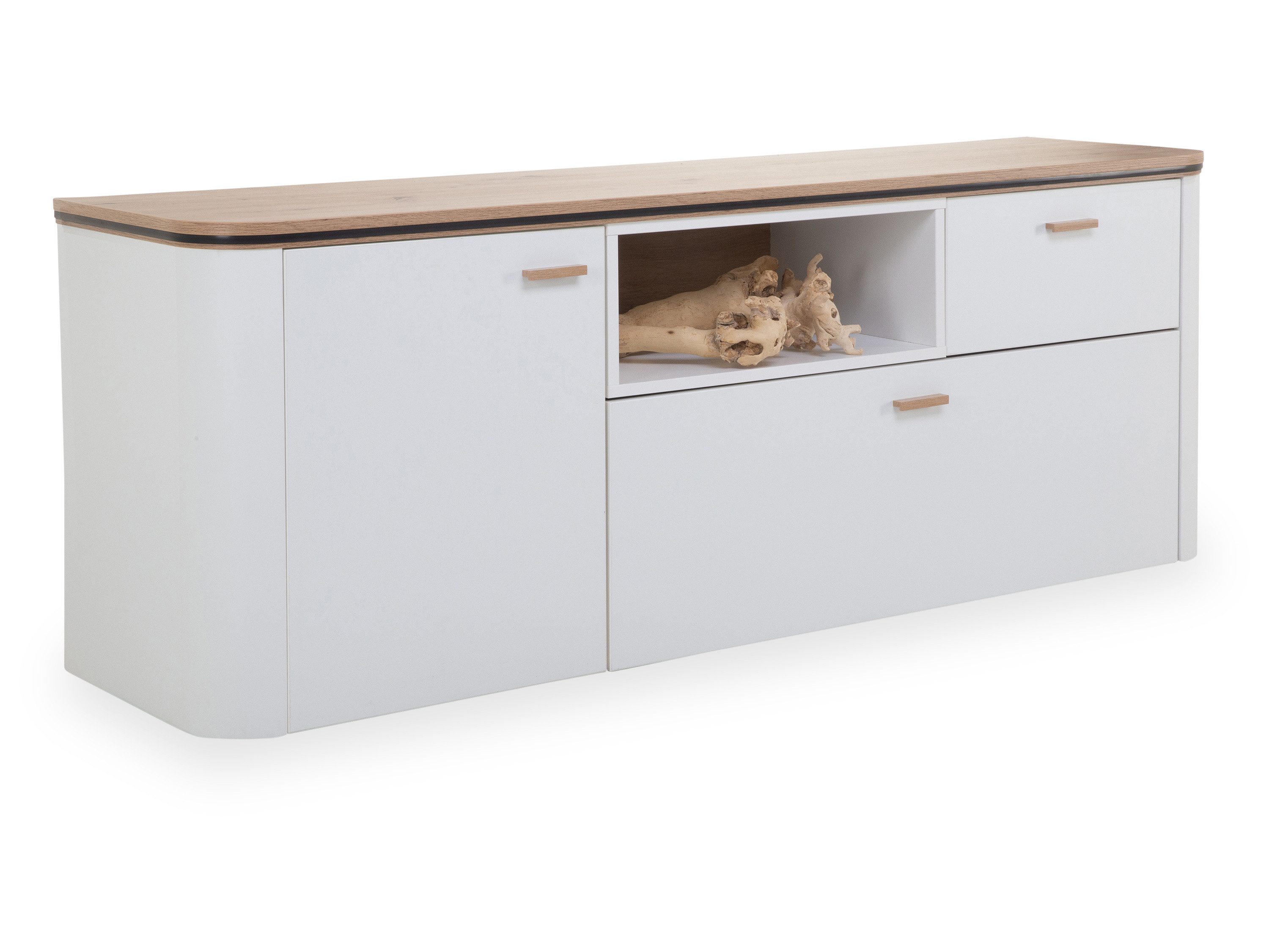 SANSIBAR Living Lowboard Lowboard SANSIBAR VISTRA BHT 165x62x42 cm weiß TV-Lowboard