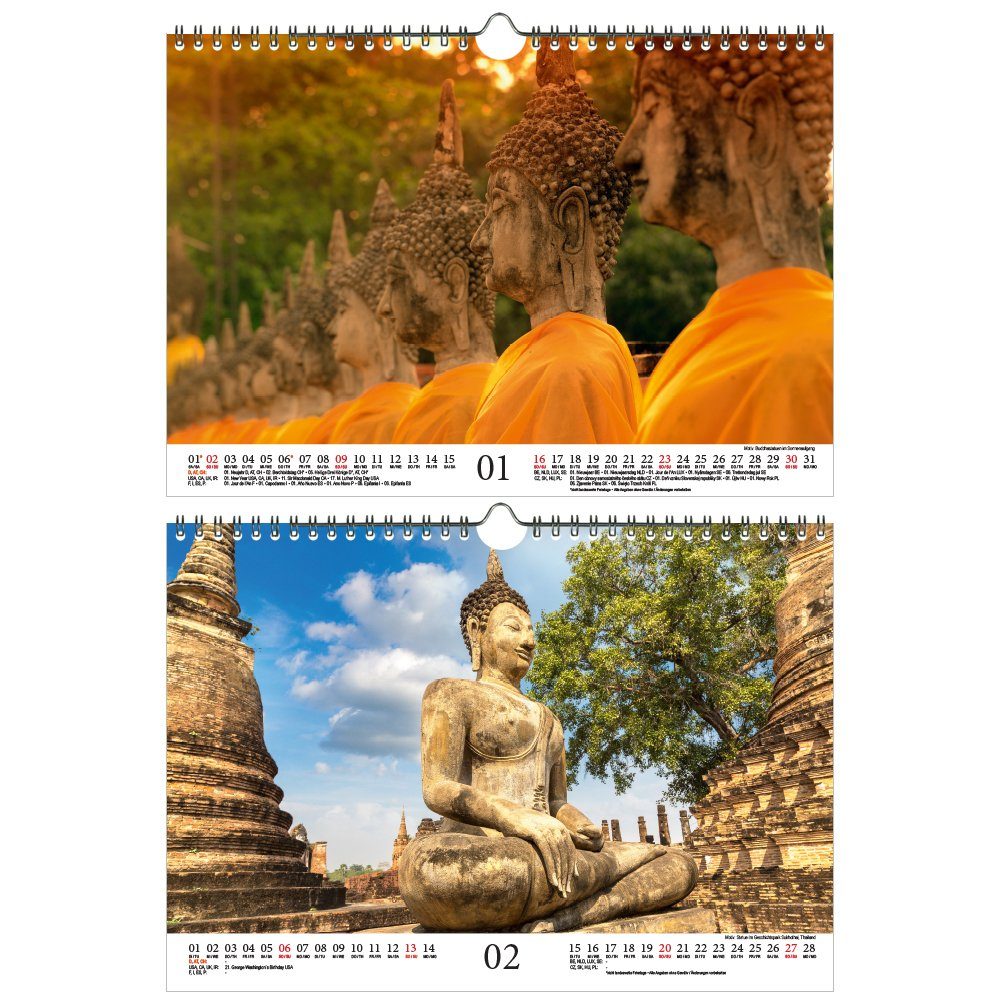 Buddhazauber DIN A4 Kalender für 2021 Buddha Seelenzauber 