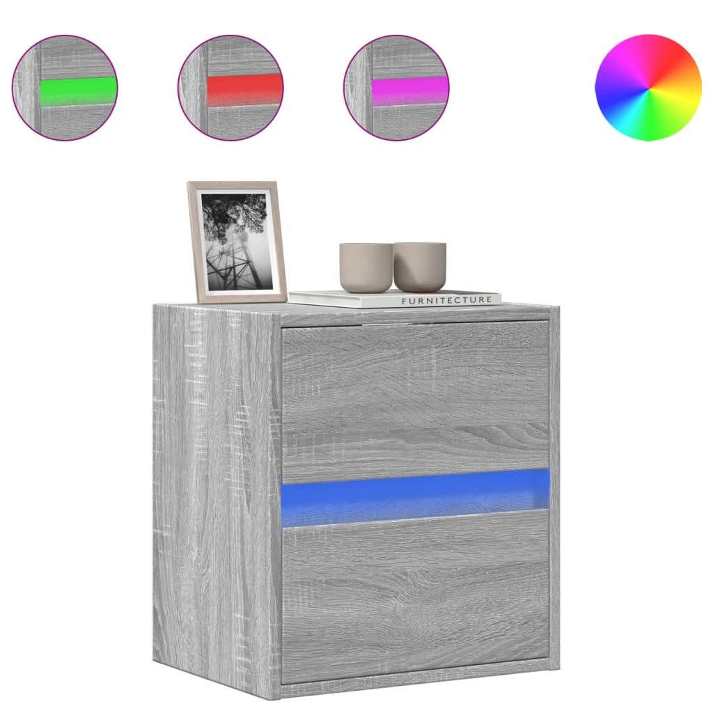 vidaXL TV-Wand TV-Wandschrank mit LED-Beleuchtung Grau günstig online kaufen