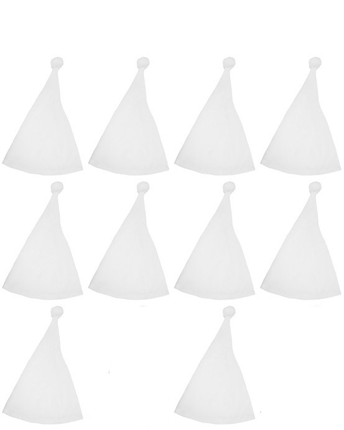 Das Kostümland Kostüm 10er Set Schlafmütze mit Bommel - Weiß, Zubehör K günstig online kaufen