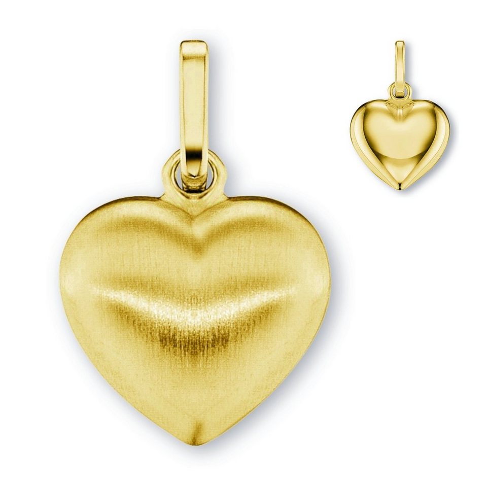 ONE ELEMENT Kettenanhänger Herz Herz Anhänger aus 333 Gelbgold, Damen Gold  Schmuck Herz, Abmessung / Motiv : 16,5 mm x 11 mm x 4 mm