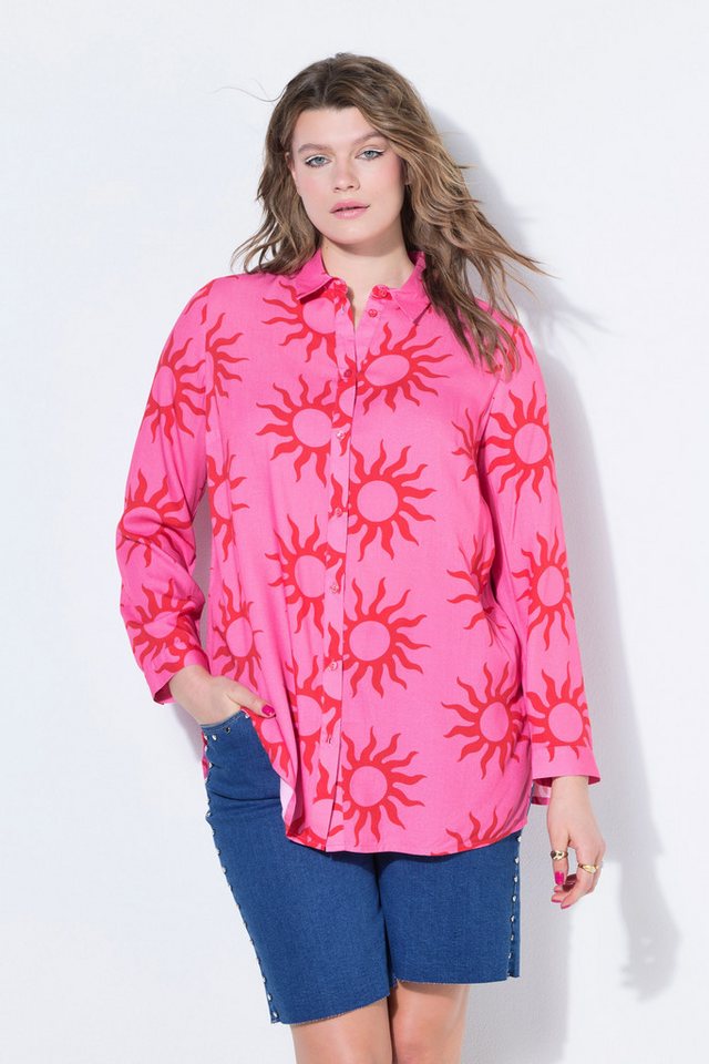Studio Untold Hemdbluse Hemdbluse Straight Shape Sun-Print