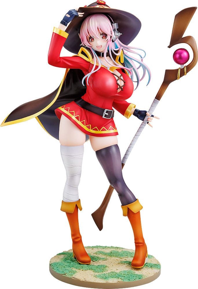 Kadokawa Erotik-Actionfigur Super Sonico x Konosuba PVC Statue 1/7 Super Sonico Megumin collaborat