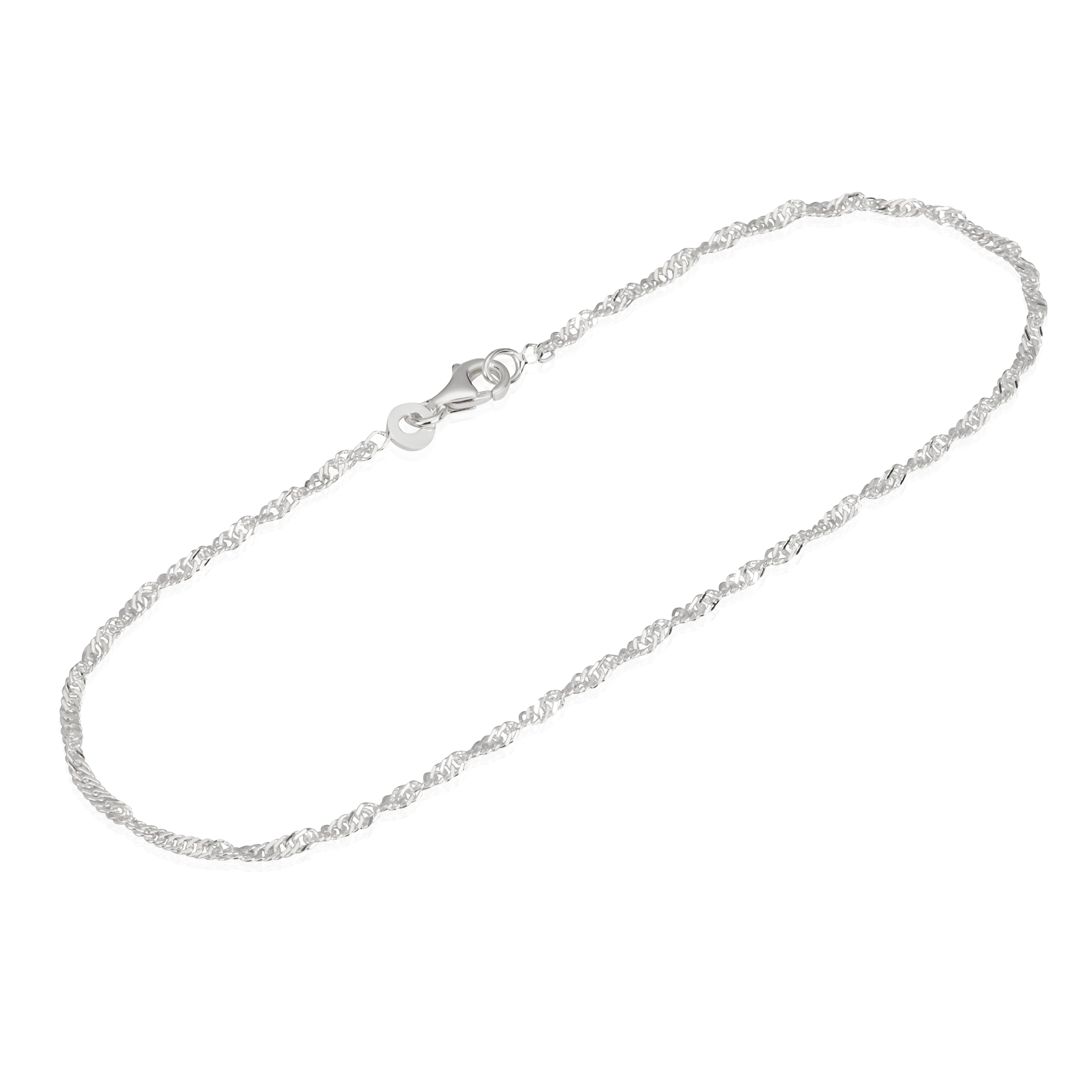 Silberarmband 23cm 925 Sterling Silber Singapurkette 2mm breit