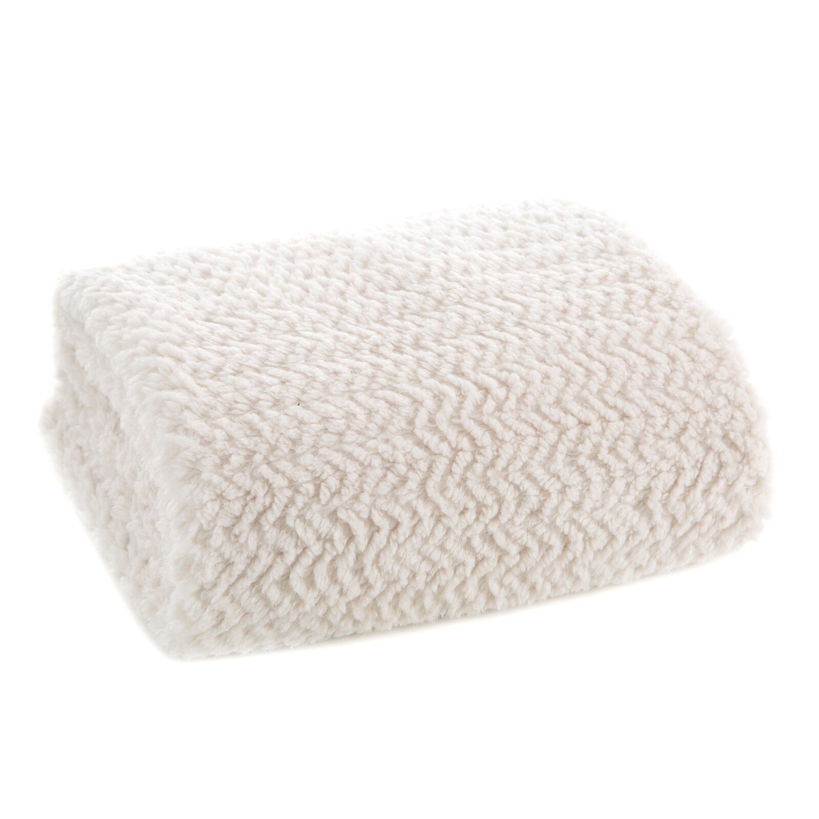 Wohndecke Doppelseitige Fleecedecke LARIS 130x170 cm Strickoptik, Eurofirany, Flauschige Glamour-Oberseite mit leicht glänzenden Fäden