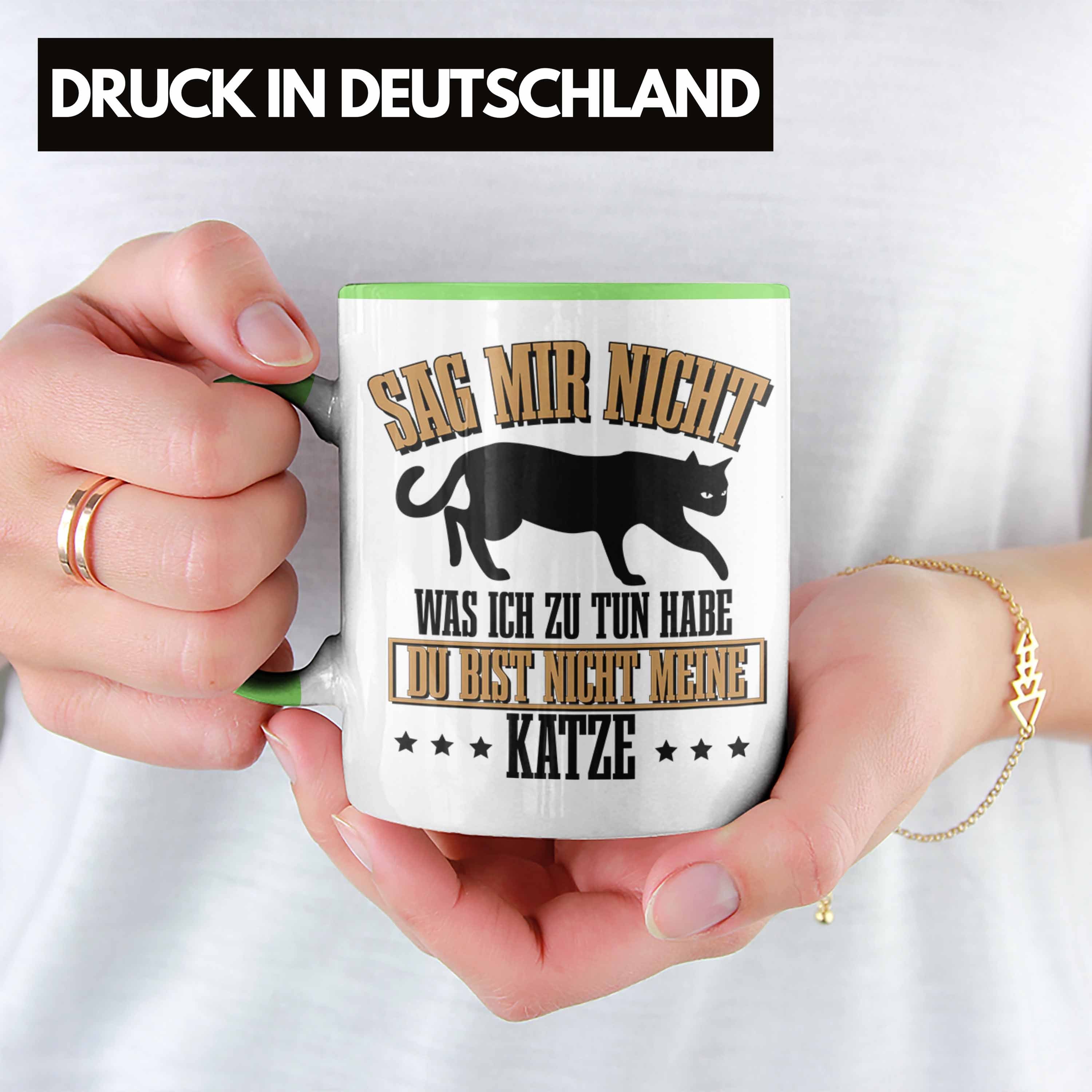 Katzen-Mamas Trendation für Tasse Geschenk für Tasse Katzenbesitzer Grün Lustige