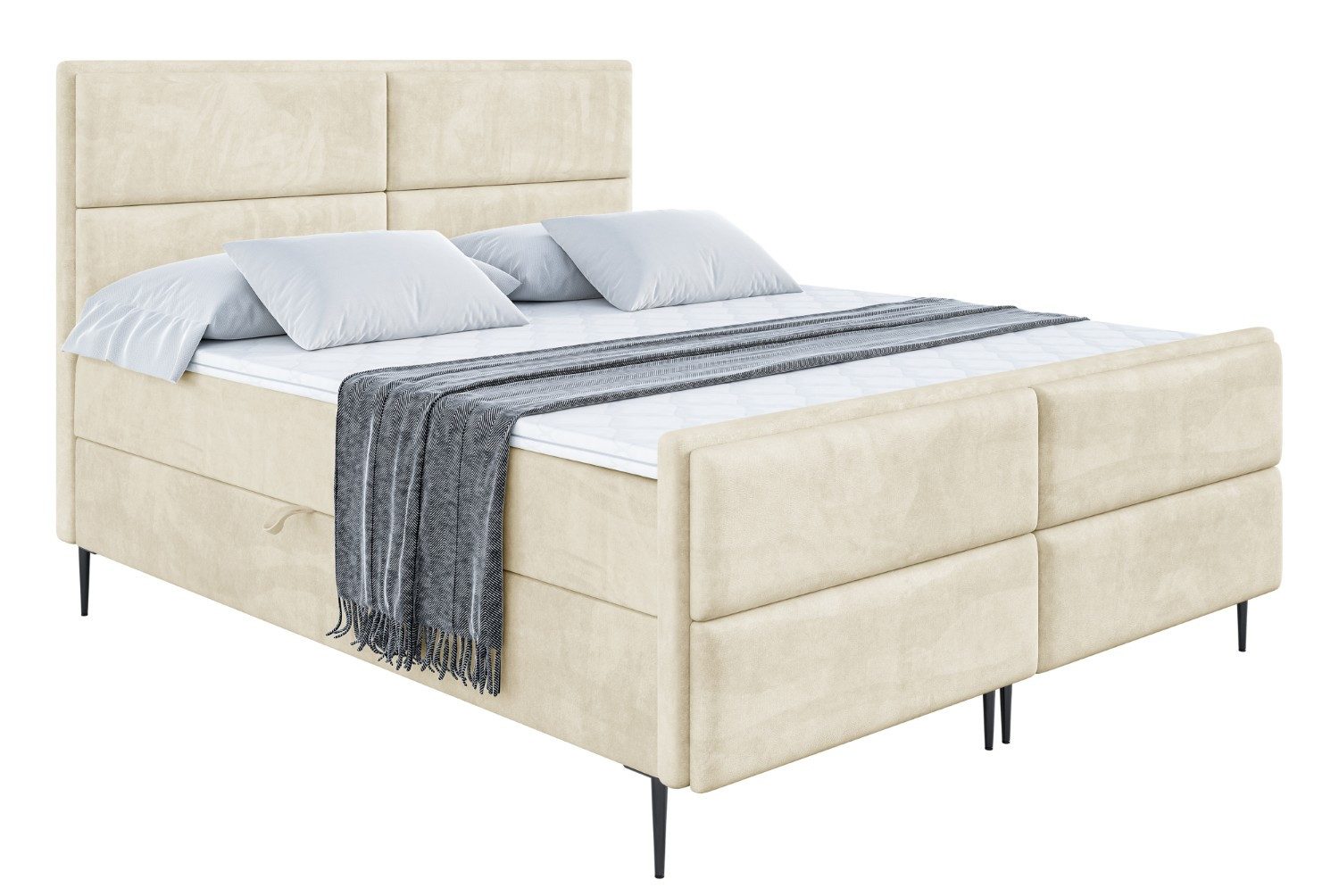 ALTDECOR Boxbett AURA-F-Z (Multipocket-Matratze H4, H3 Matratze Bonellfederung, Topper, Kopfteil)