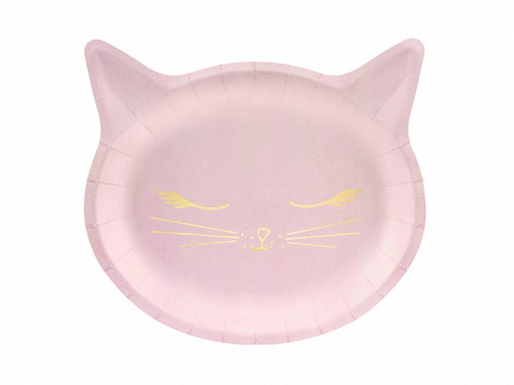 partydeco Einwegteller 6 Pappteller Trend - Ø 22cm - Cat Meow