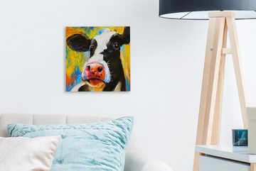 OneMillionCanvasses® Gemälde Gemälde - Ölfarbe - Kuh - Tiere, (1 St), Leinwand Bilder für Wohnzimmer Schlafzimmer