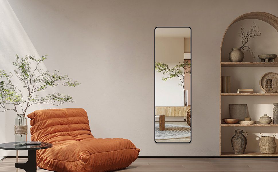 Boromal Standspiegel Wandspiegel Ganzkörperspiegel Schwarz Groß Flur 150x50 günstig online kaufen
