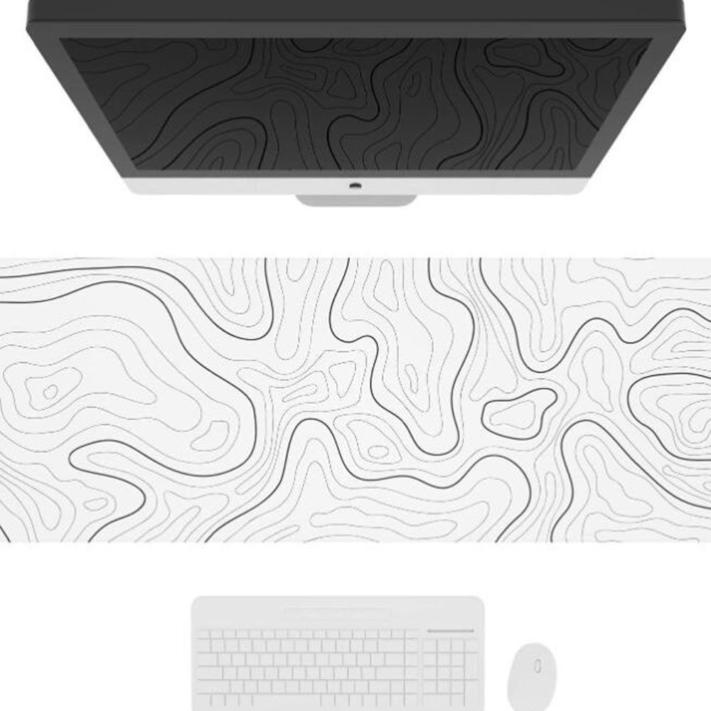 FELIXLEO Gaming Mauspad Gaming-Mauspad mit genähten Kanten, 80x30/90x40cm, Weiß (1-St) – Bild 4 von 5