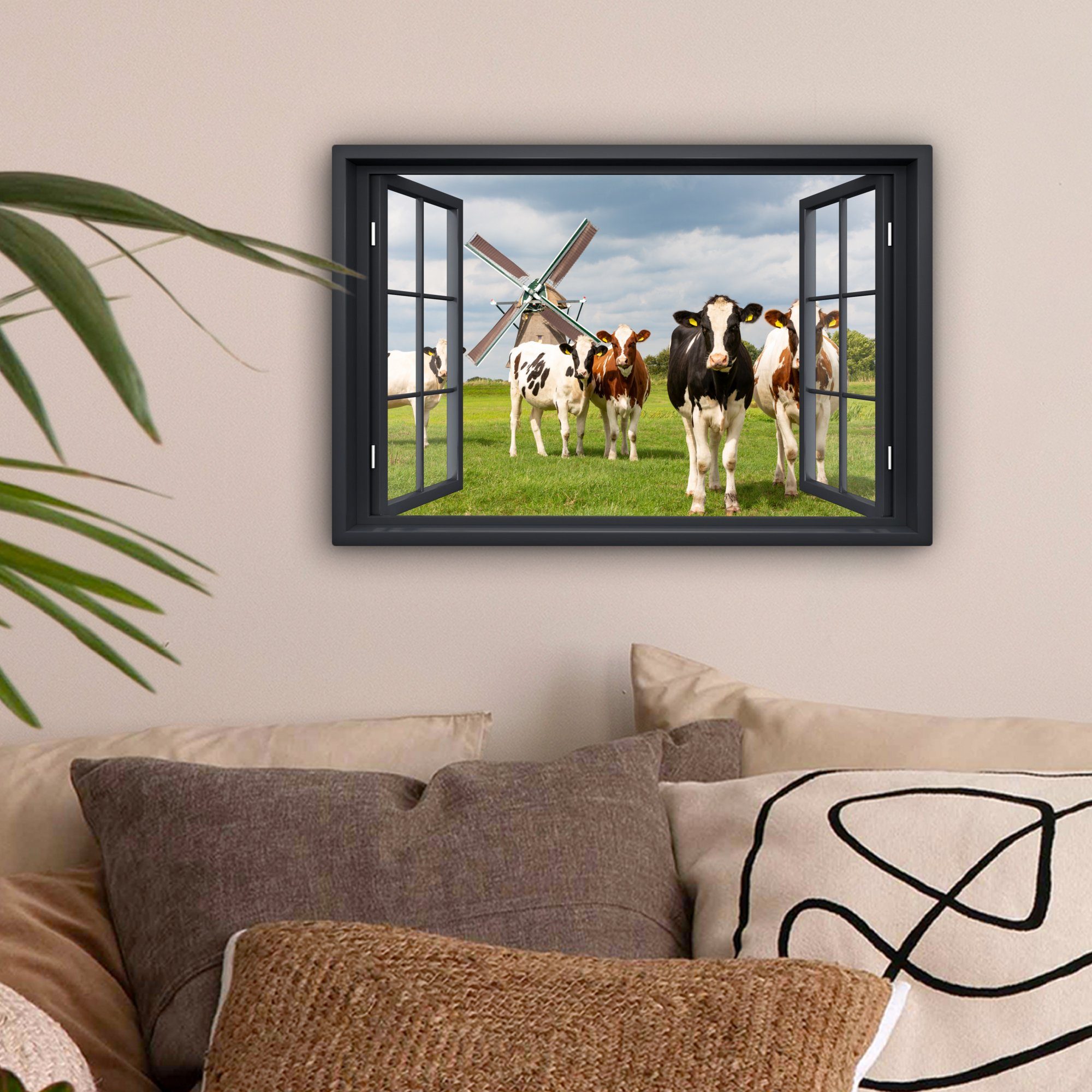 OneMillionCanvasses® Leinwandbild Aussicht - Kuh - günstig online kaufen