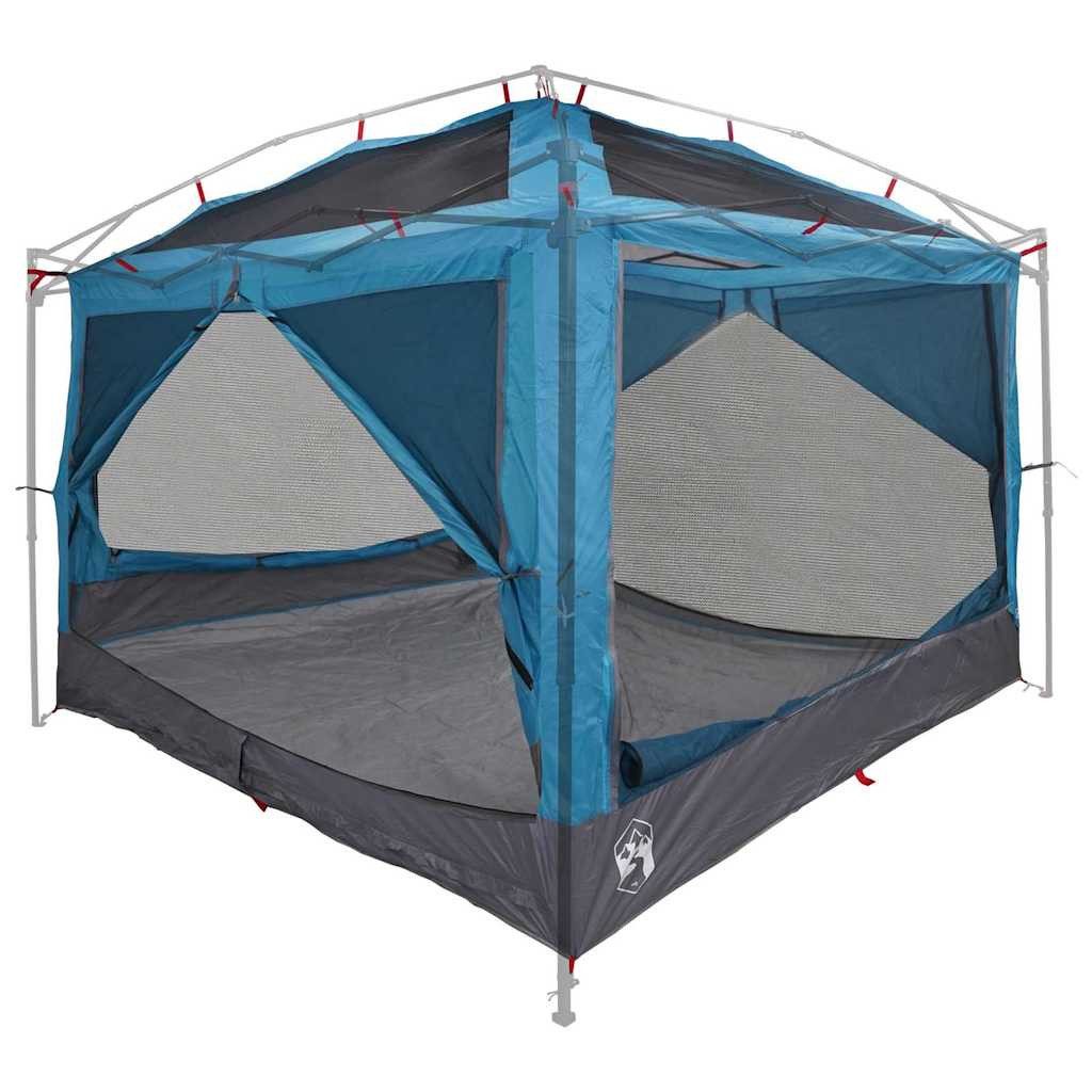 furnicato Faltzelt Campingzelt 7 Personen 300x300x250 cm Blau-Grau, (1 tlg), Familienzelt mit Belüftungsfenstern, E-Port und Aufbewahrungstaschen